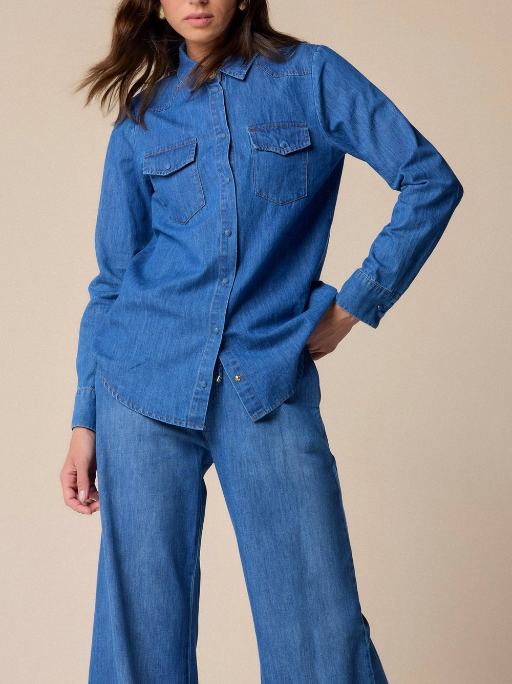 Camicia Jeans Kocca Pole da Donna - Denim