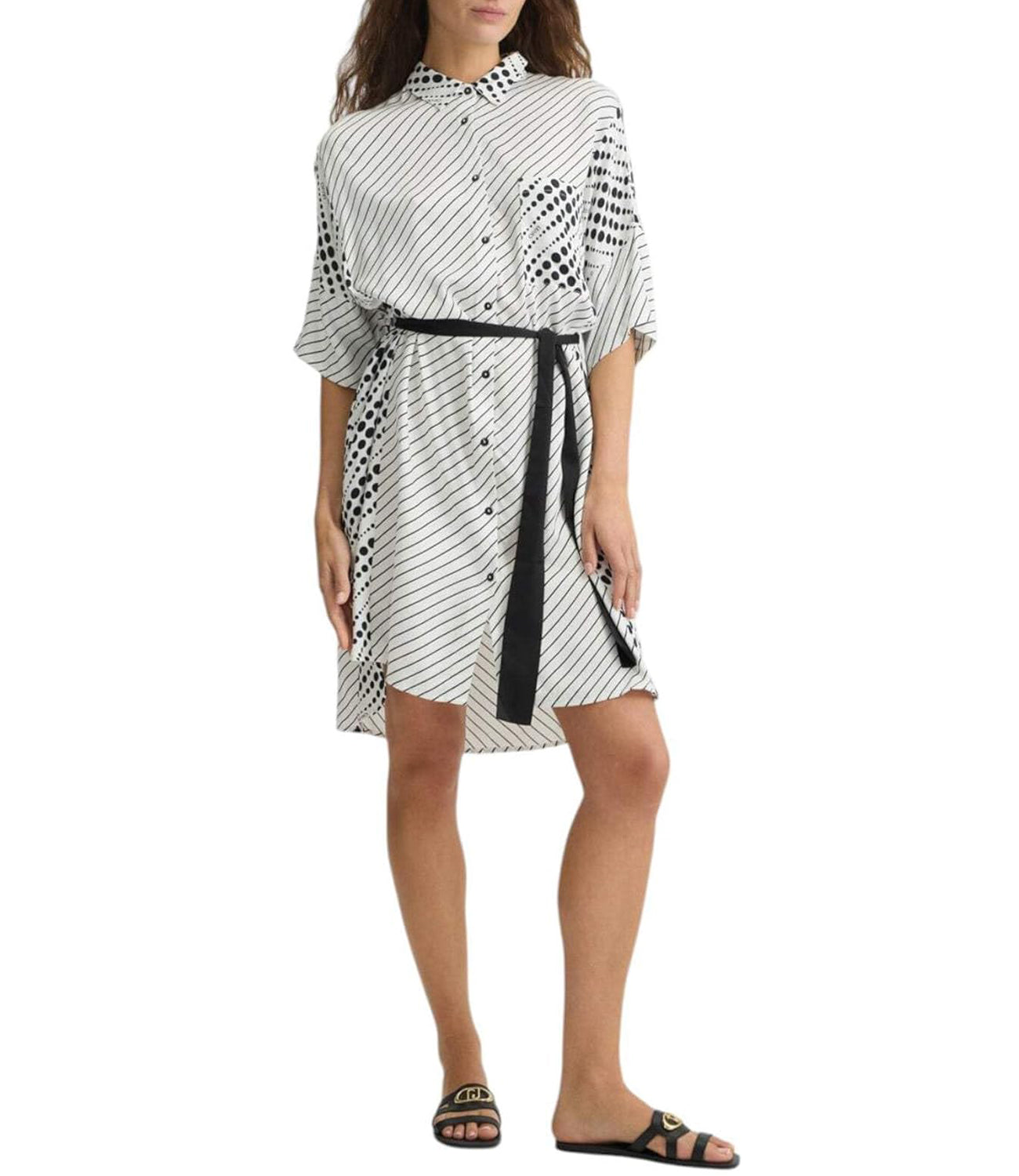 Liu Jo Liu Jo Abito Ecs Chemisier Ts.Nav St.All Donna Mod. VA5106 TS963 M9187 Sn.Wh/Rig.Pois Nero