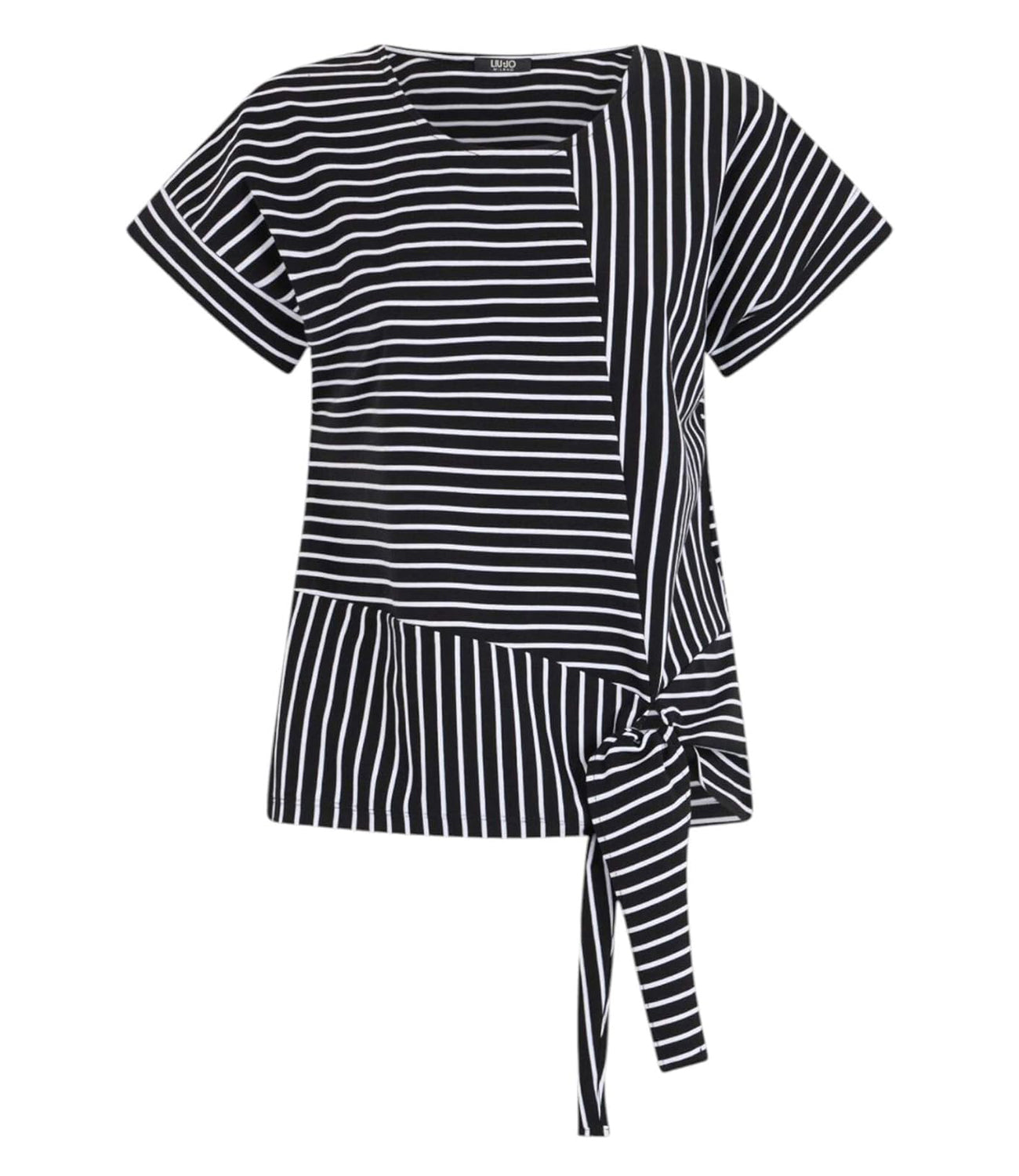 Liu Jo Liu Jo T-shirt T-Shirt Basica M/C Donna Mod. VA5182 J4909 M9173 Nero/Riga Sn.White