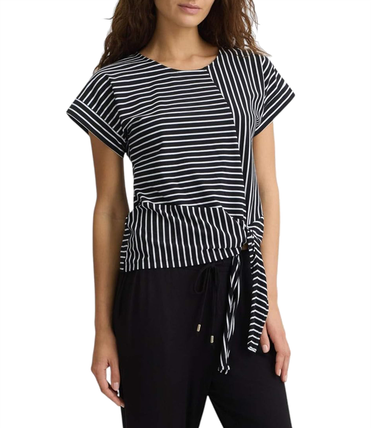 Liu Jo Liu Jo T-shirt T-Shirt Basica M/C Donna Mod. VA5182 J4909 M9173 Nero/Riga Sn.White