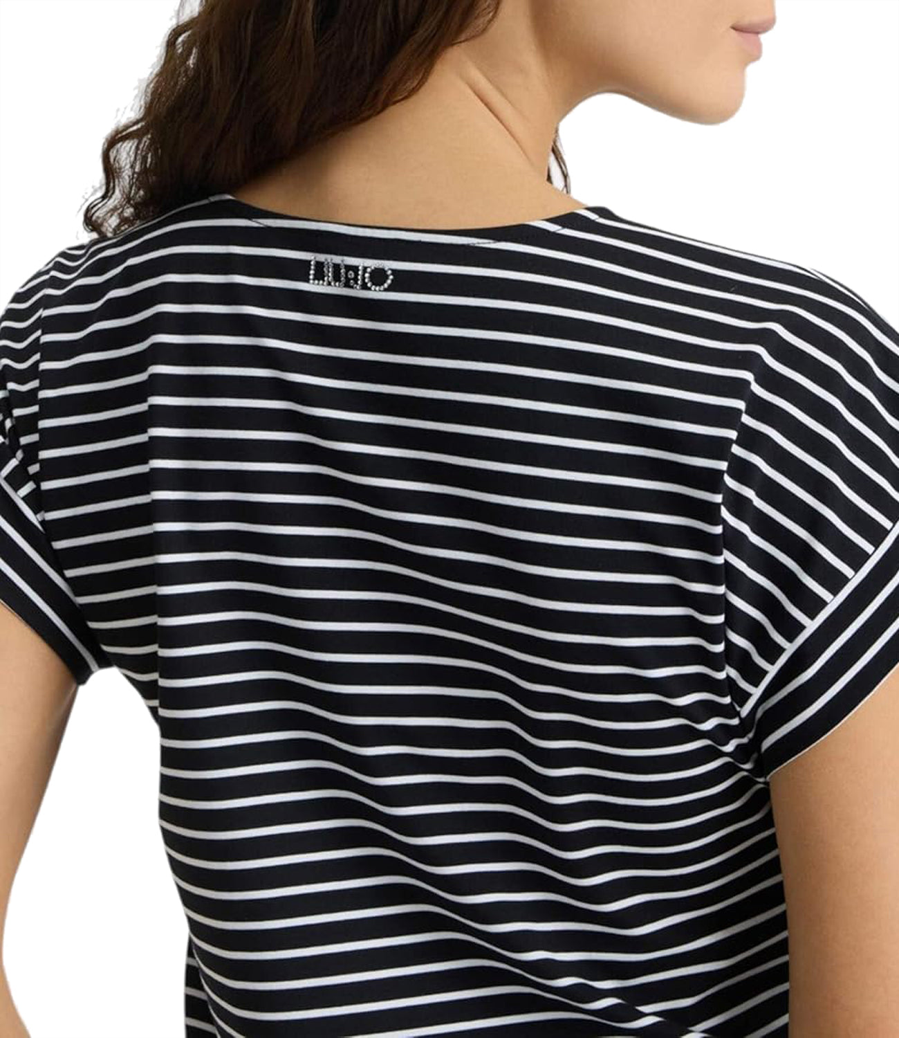 Liu Jo Liu Jo T-shirt T-Shirt Basica M/C Donna Mod. VA5182 J4909 M9173 Nero/Riga Sn.White