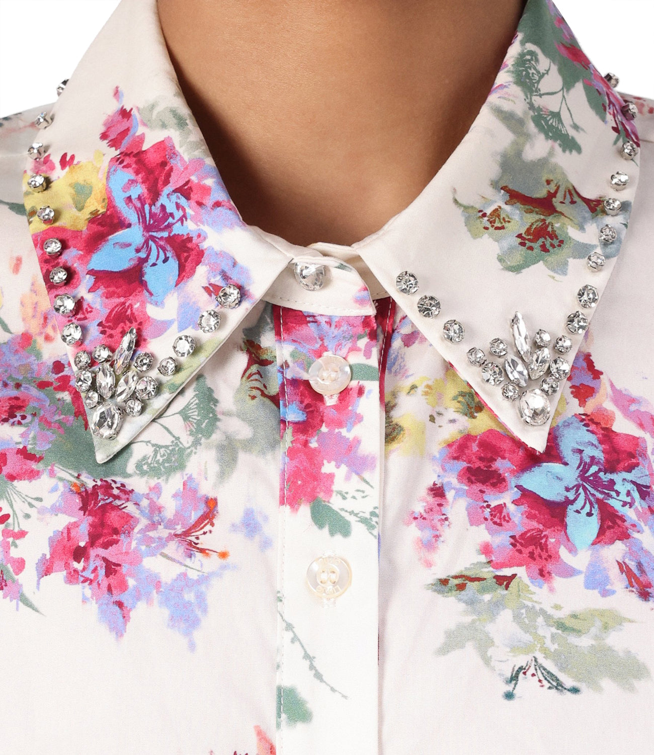 Liu Jo Liu Jo Camicia Ts Maniche Lunghe Donna Mod. WA5009 T4883 M9472 White Cute Bouquet