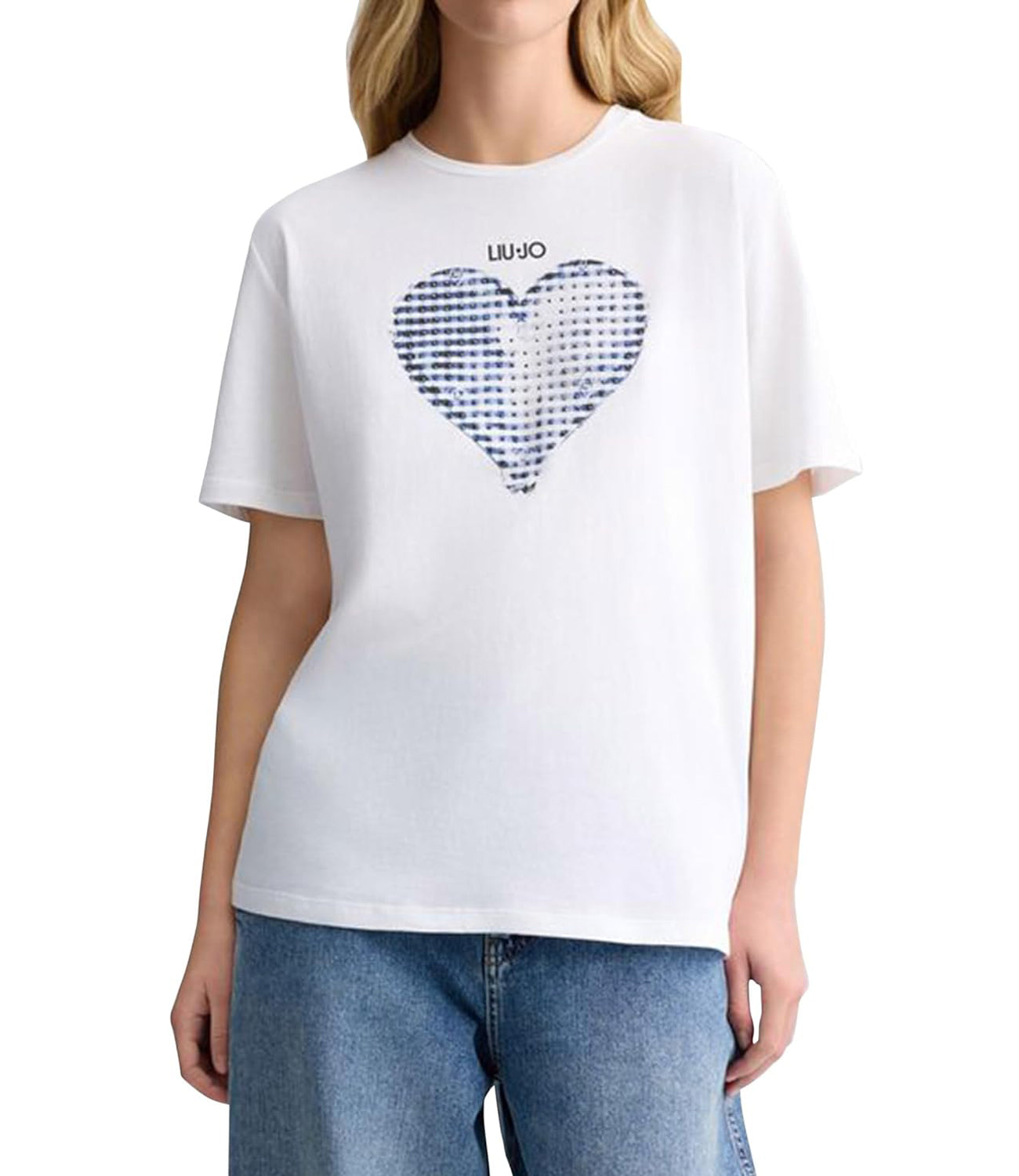 Liu Jo Liu Jo T-shirt Ecs T-Shirt Moda Manica Corta Donna Mod. WA5361 JS923 M9572 Bco Liujo Heart Vich