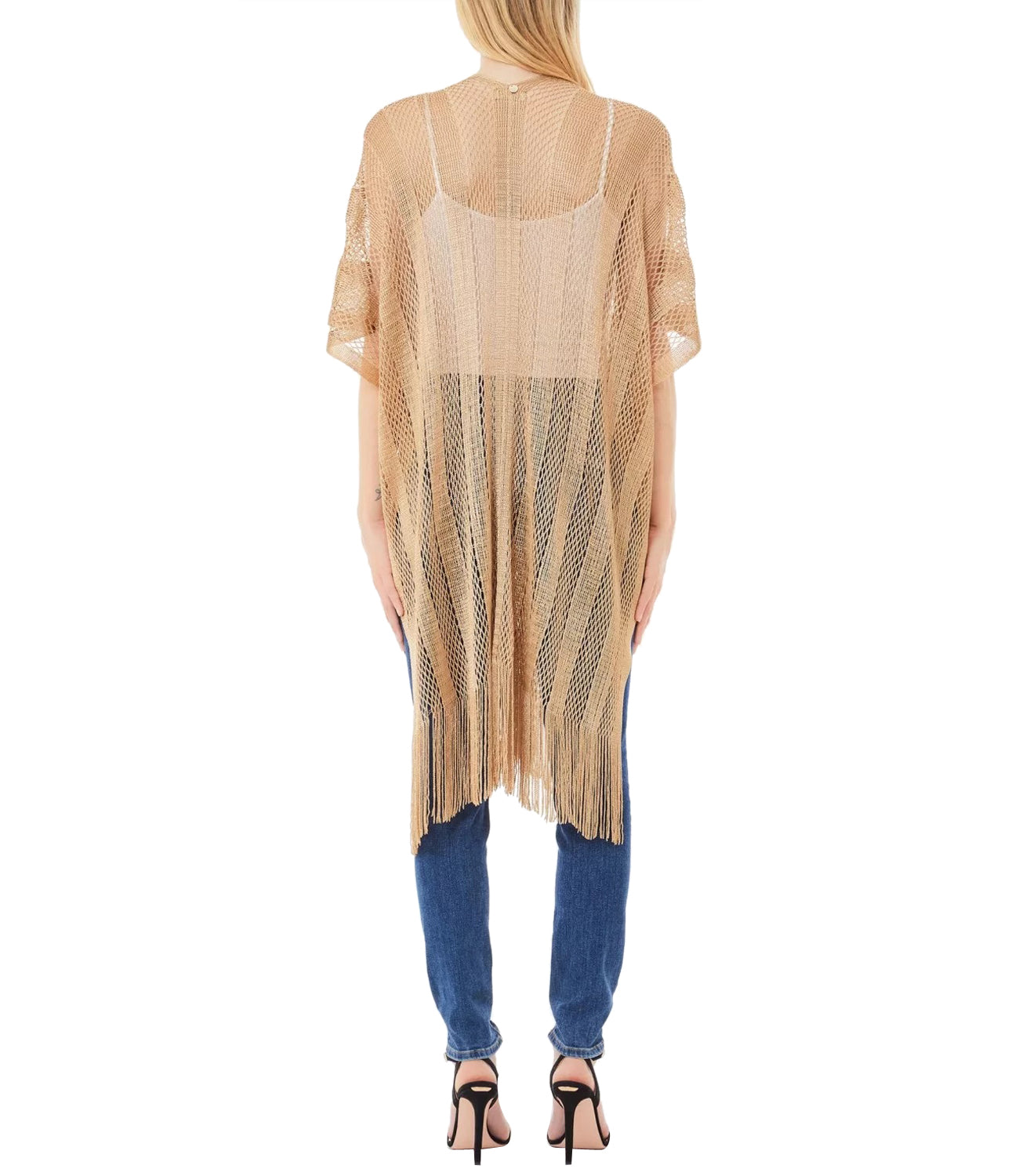 Liu Jo Liu Jo Stola Poncho Rete Lurex Donna Mod. 2A5001 T0300 04178 Light Gold