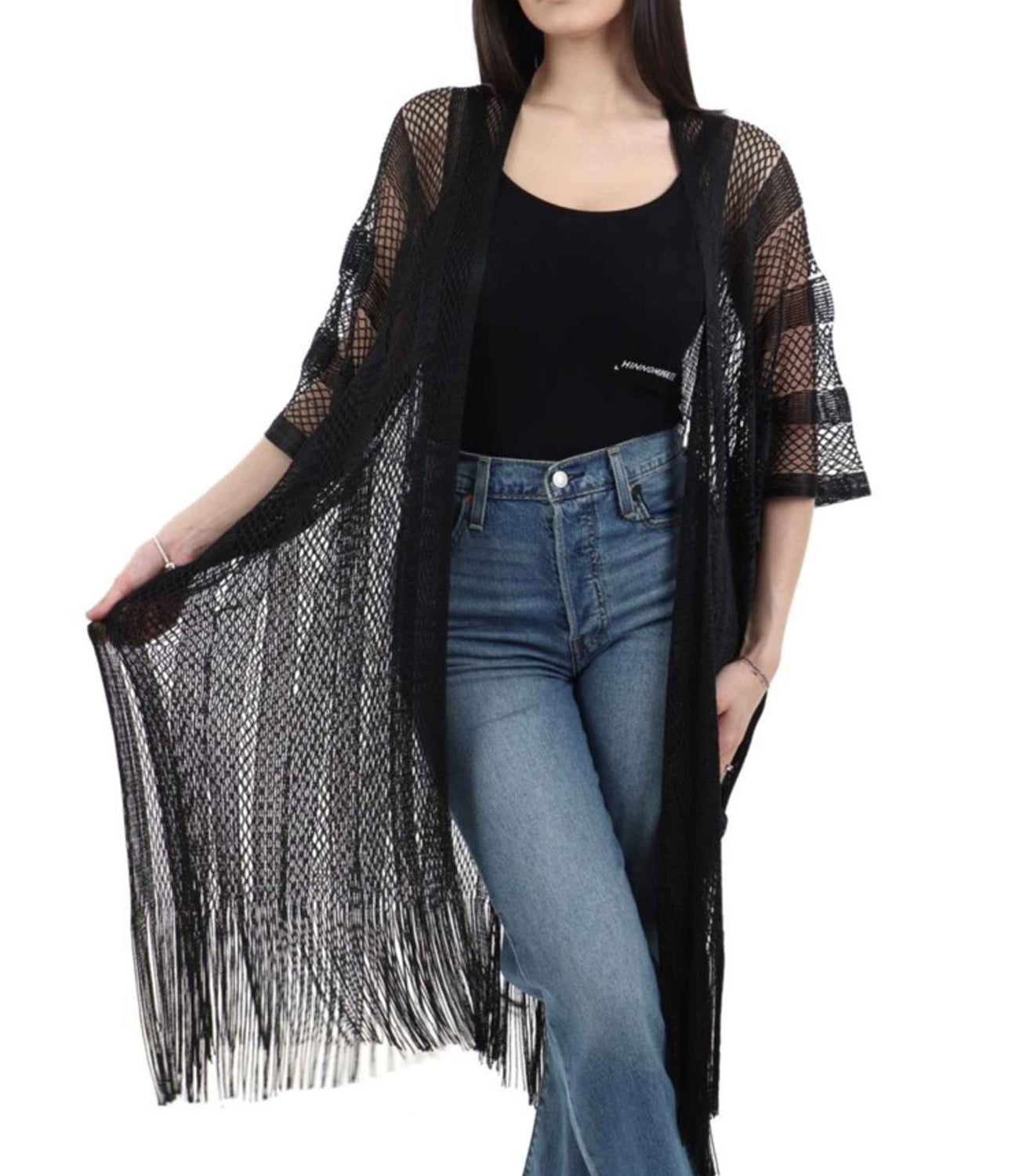 Liu Jo Liu Jo Stola Poncho Rete Lurex Donna Mod. 2A5001 T0300 22222 Nero