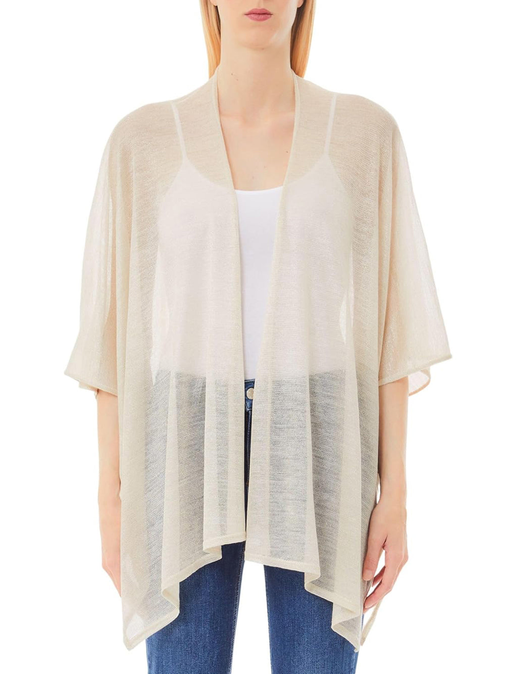 Liu Jo Liu Jo Stola Poncho Knitwear Lurex Donna Mod. 2A5007 M0300 21406 Almond Peach
