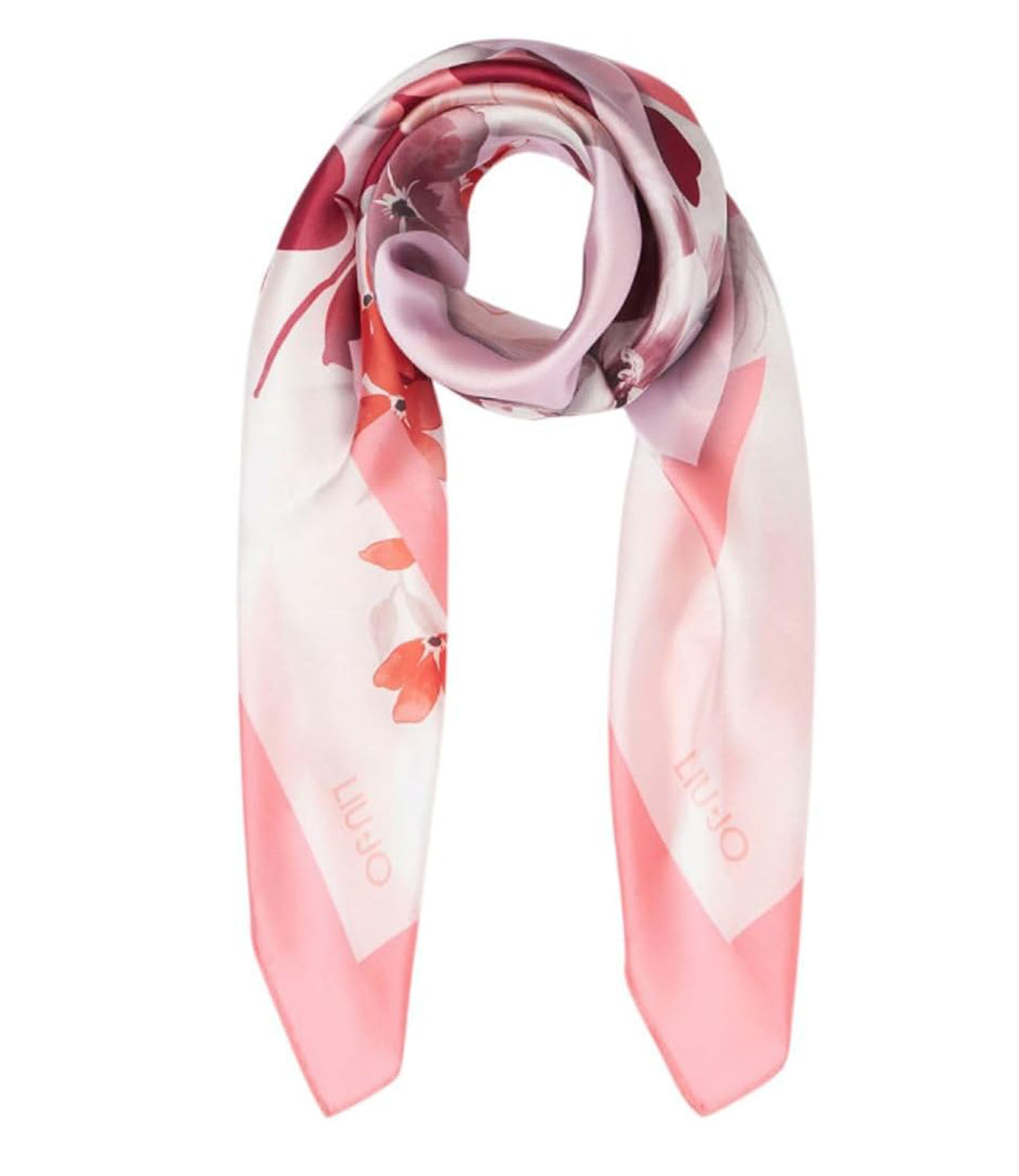 Liu Jo Liu Jo Foulard Ecs Foulard Flower Logo 90X90 Donna Mod. 2A5039 T0300 X0666 Cloudy Coral