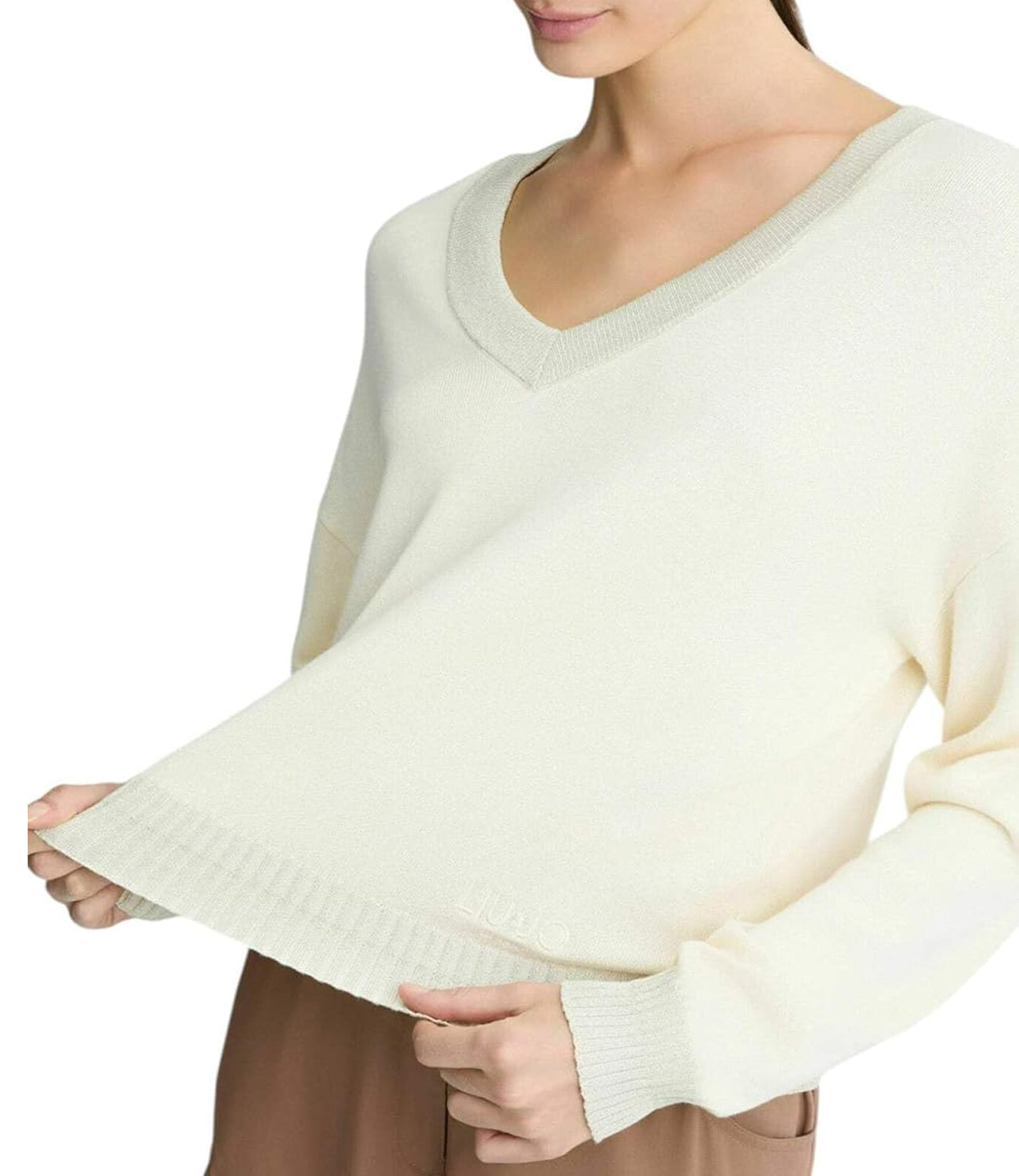Liu Jo Liu Jo Maglia Ecs Maglia Chiusa Maniche Corte Donna Mod. TA5062 MS49I 10105 White Milk