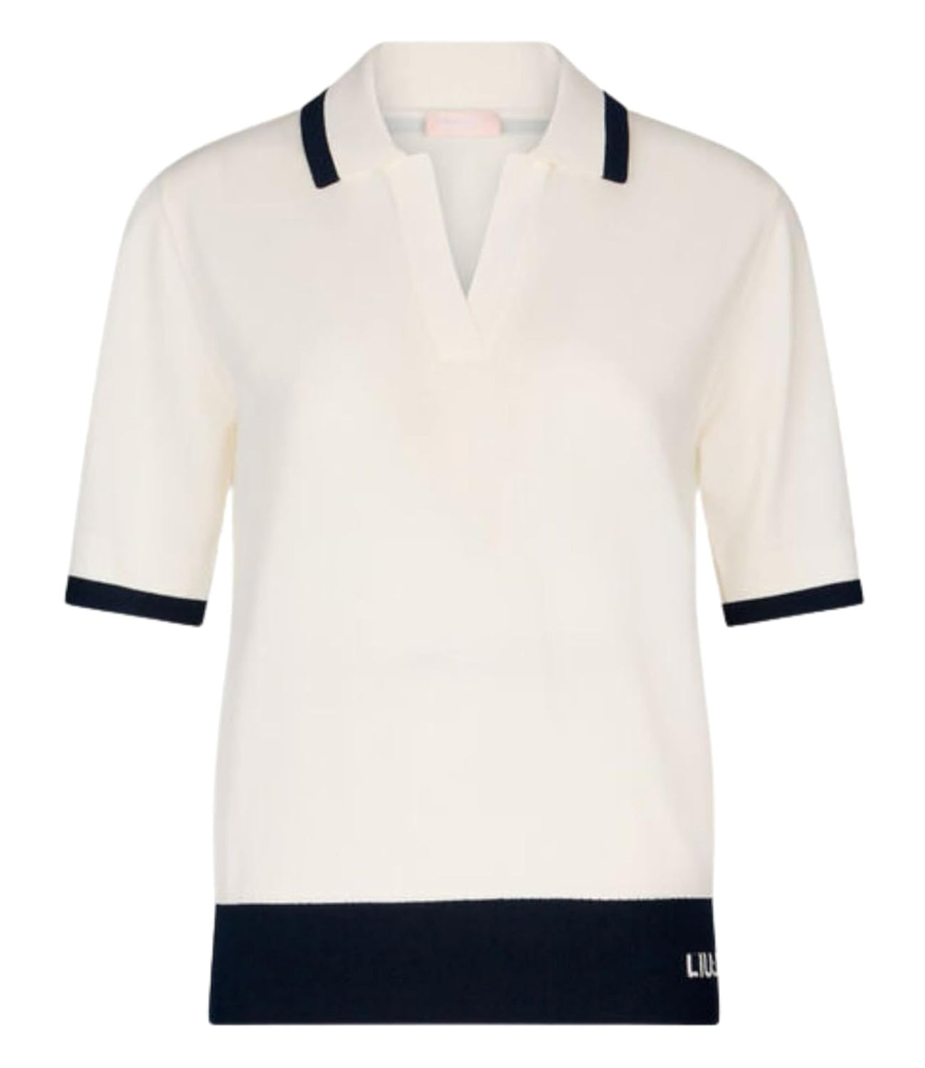 Liu Jo Liu Jo Maglia Ecs Maglia Chiusa Manica Corta Donna Mod. TA5093 MS022 C3594 White Milk/Nuit Noir