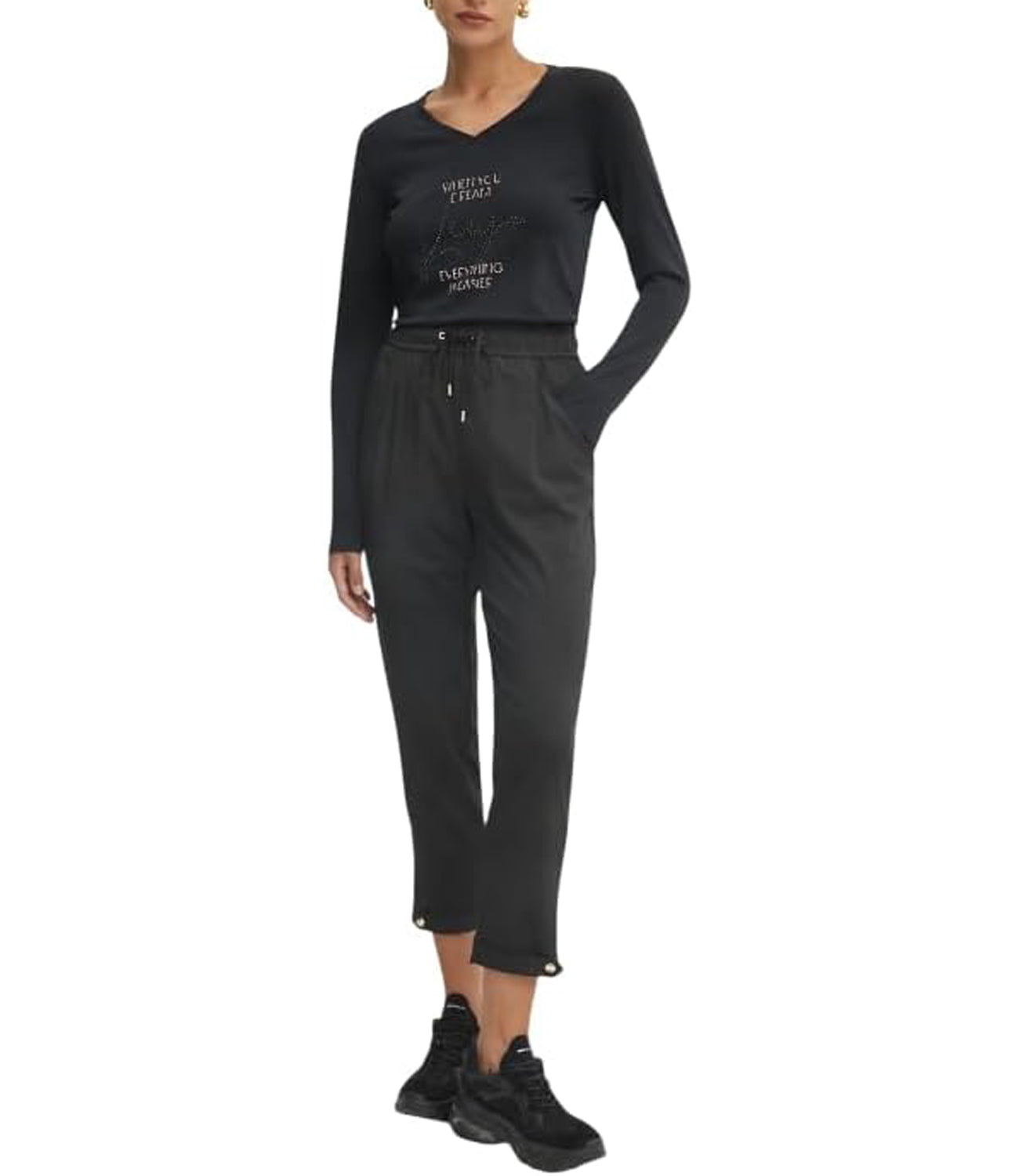 Liu Jo Liu Jo T-shirt Ecs T-Shirt Moda Manica Lunga Donna Mod. TA5169 JS003 M9116 Nero Liujo Dream