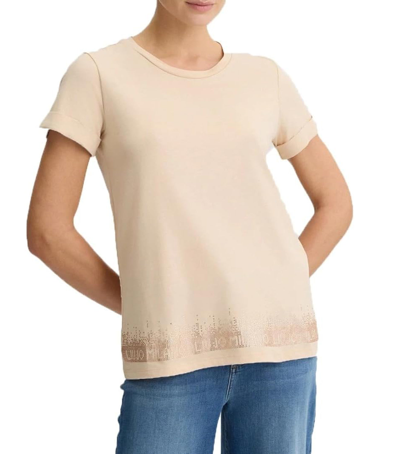 Liu Jo Liu Jo T-shirt Ecs T-Shirt Moda M/C Donna Mod. TA5180 JS923 M9250 Natural B.Liujo Edge