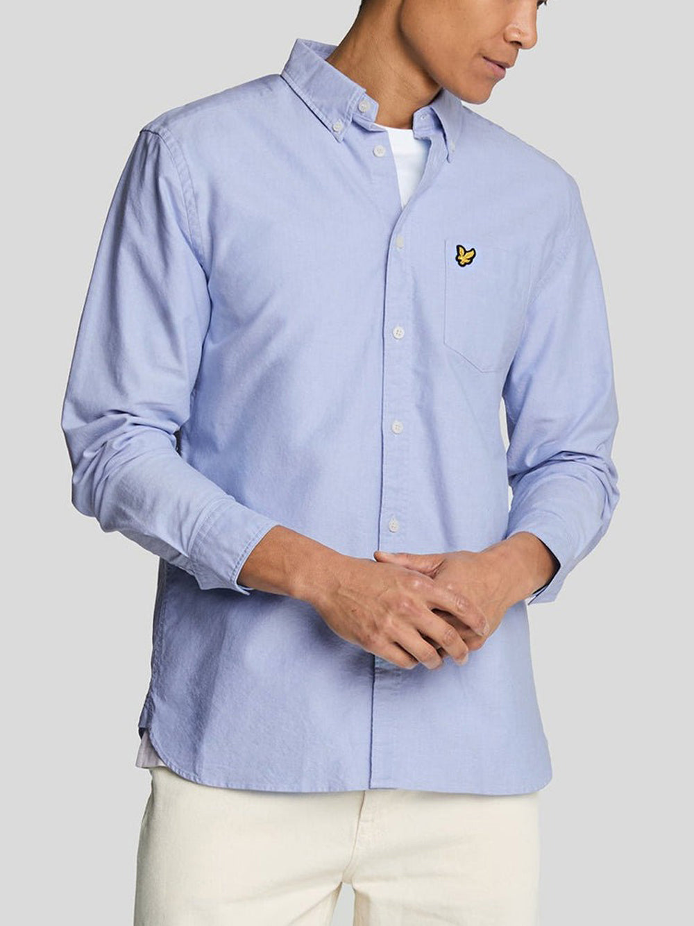 Camicia Lyle & Scott Plain Oxford da Uomo - Celeste