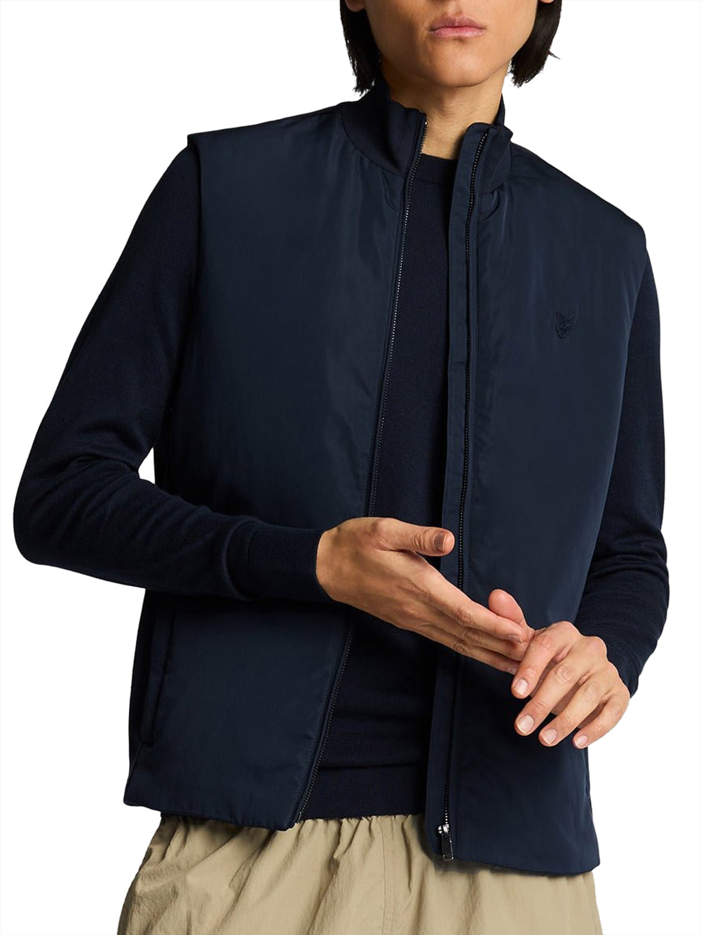 Gilet Lyle & Scott Tonal Hybrid Gilet da Uomo - Blu