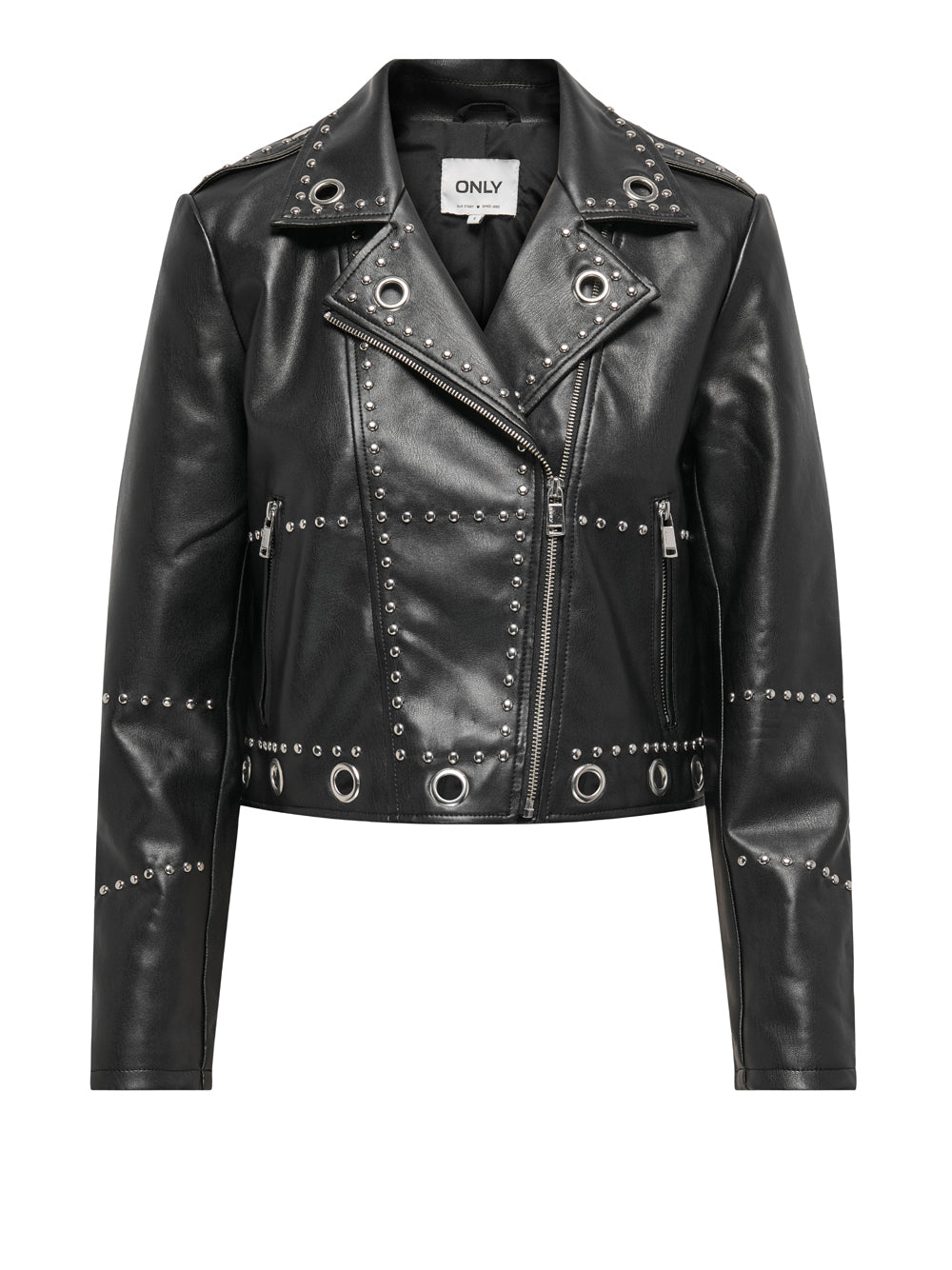 Giubbino Only Kacandra Faux Leather Biker da Donna - Nero