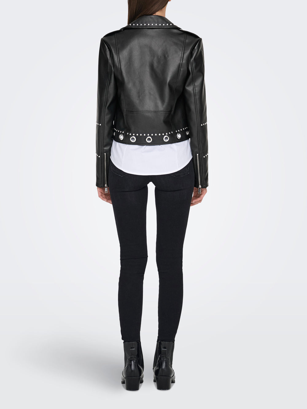 Giubbino Only Kacandra Faux Leather Biker da Donna - Nero