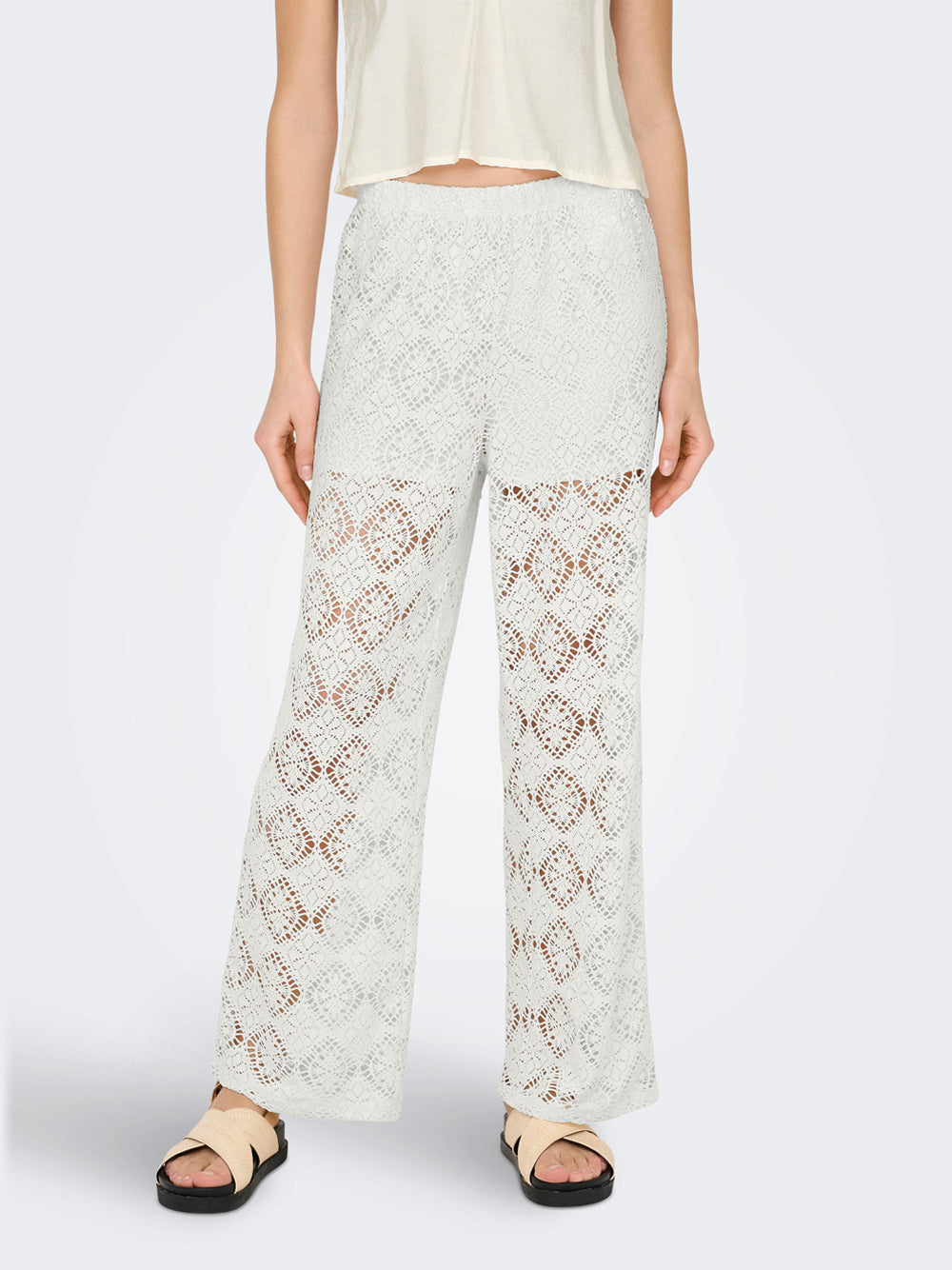 Pantalone Straight Only JdY Eva da Donna - Bianco