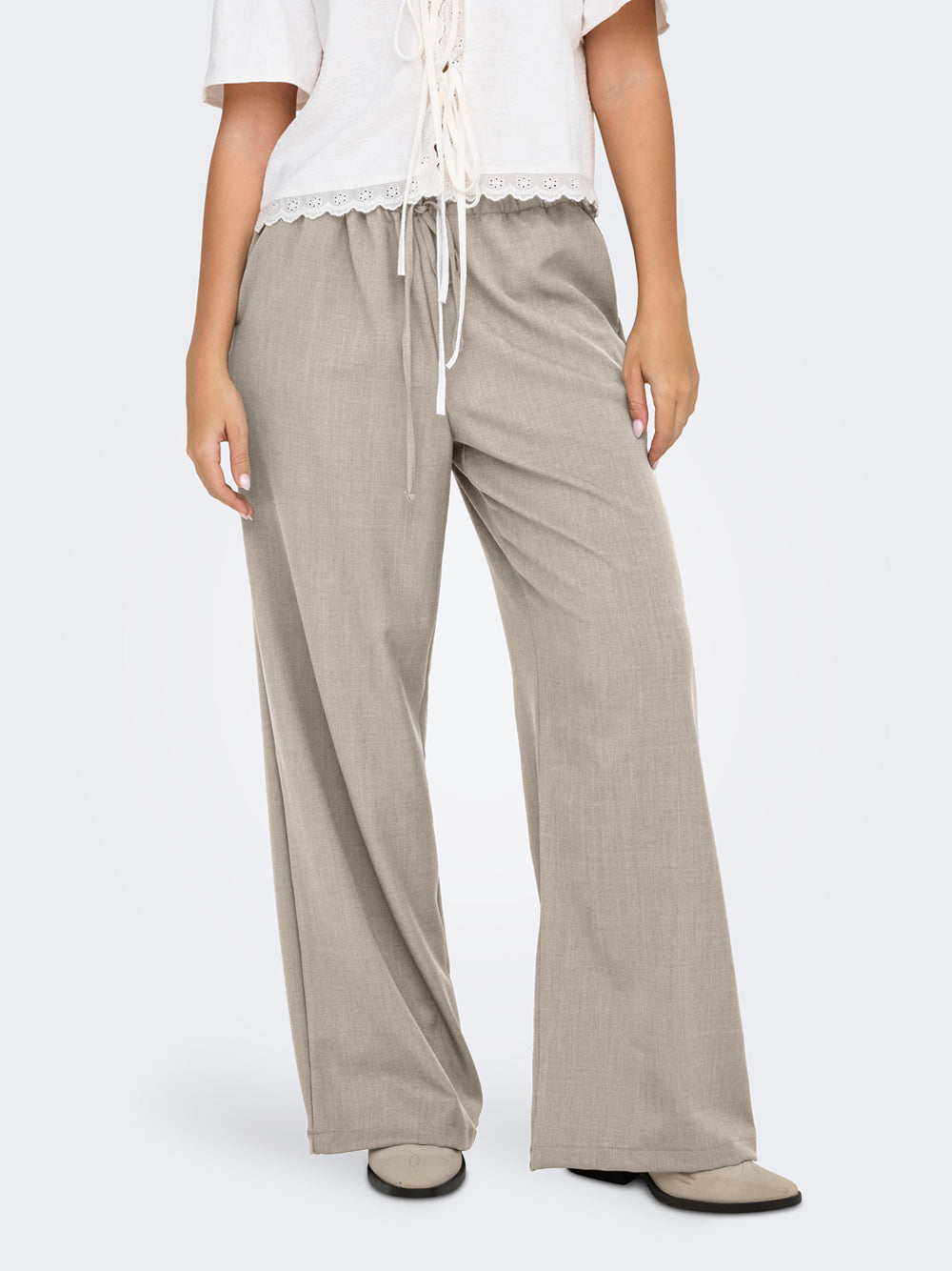 Pantalone Palazzo Only JdY Nina da Donna - Avorio