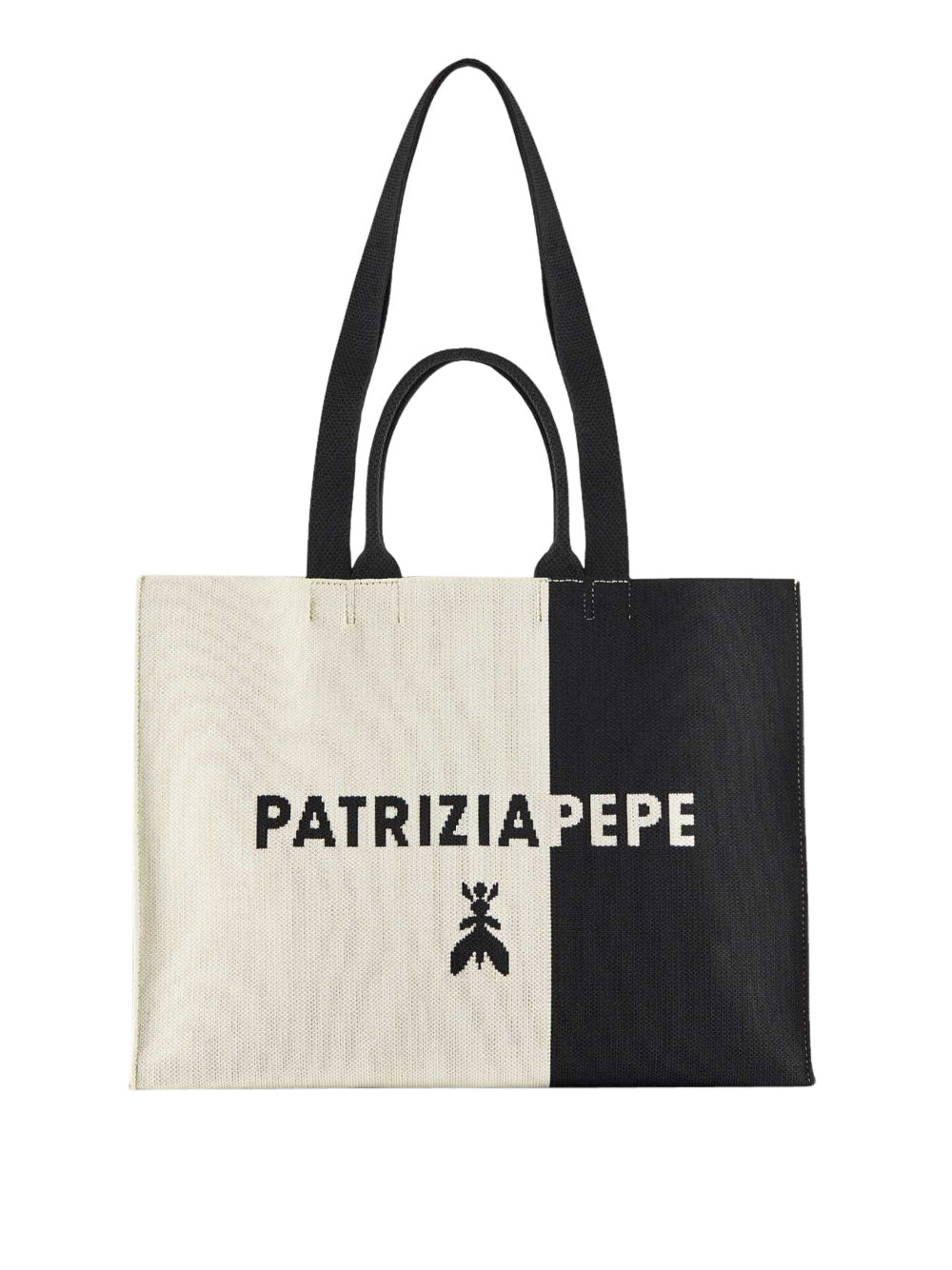 Borsa Shopper Patrizia Pepe da Donna - Nero Avorio