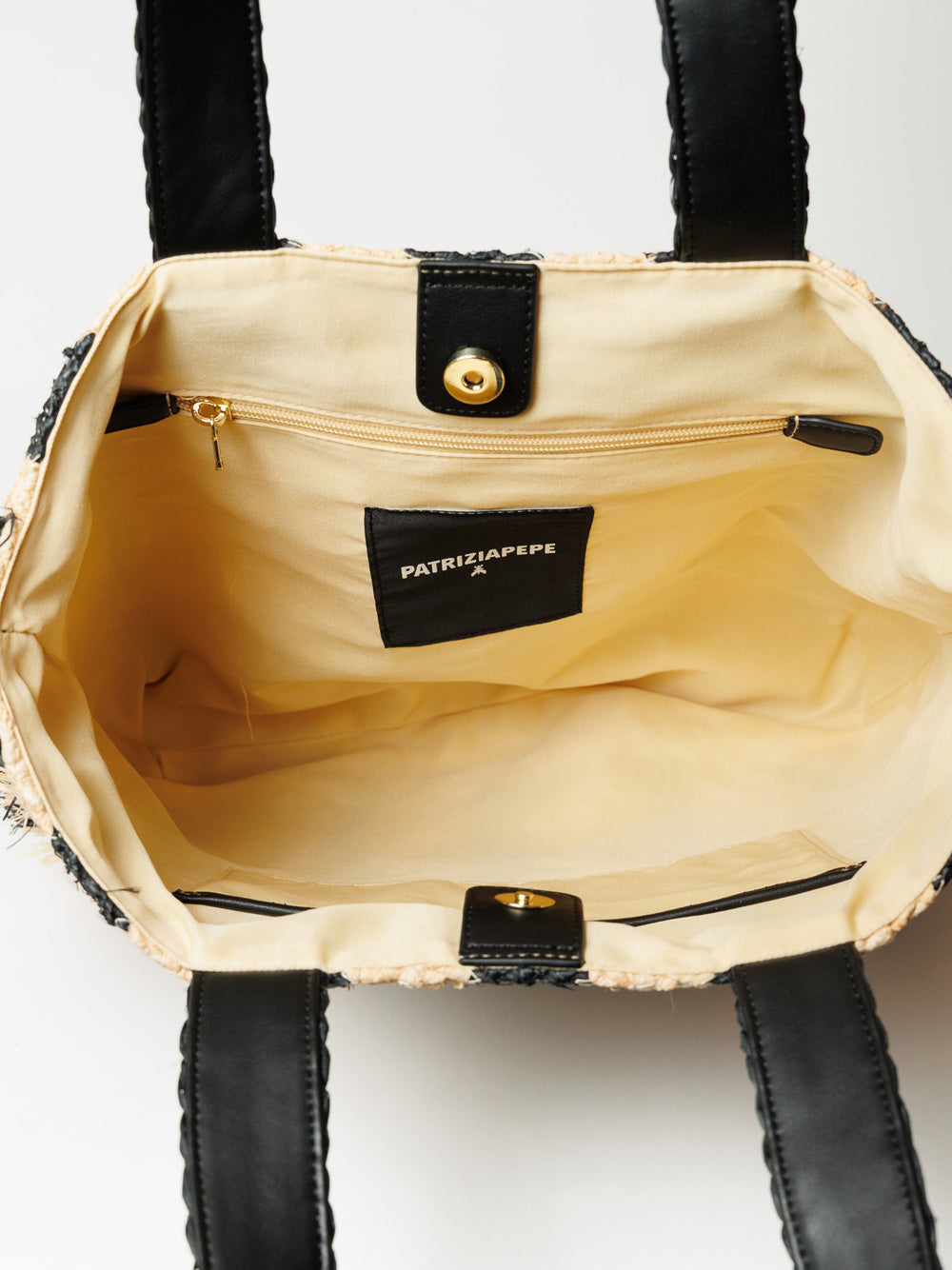 Borsa Shopper Patrizia Pepe da Donna - Beige Nero