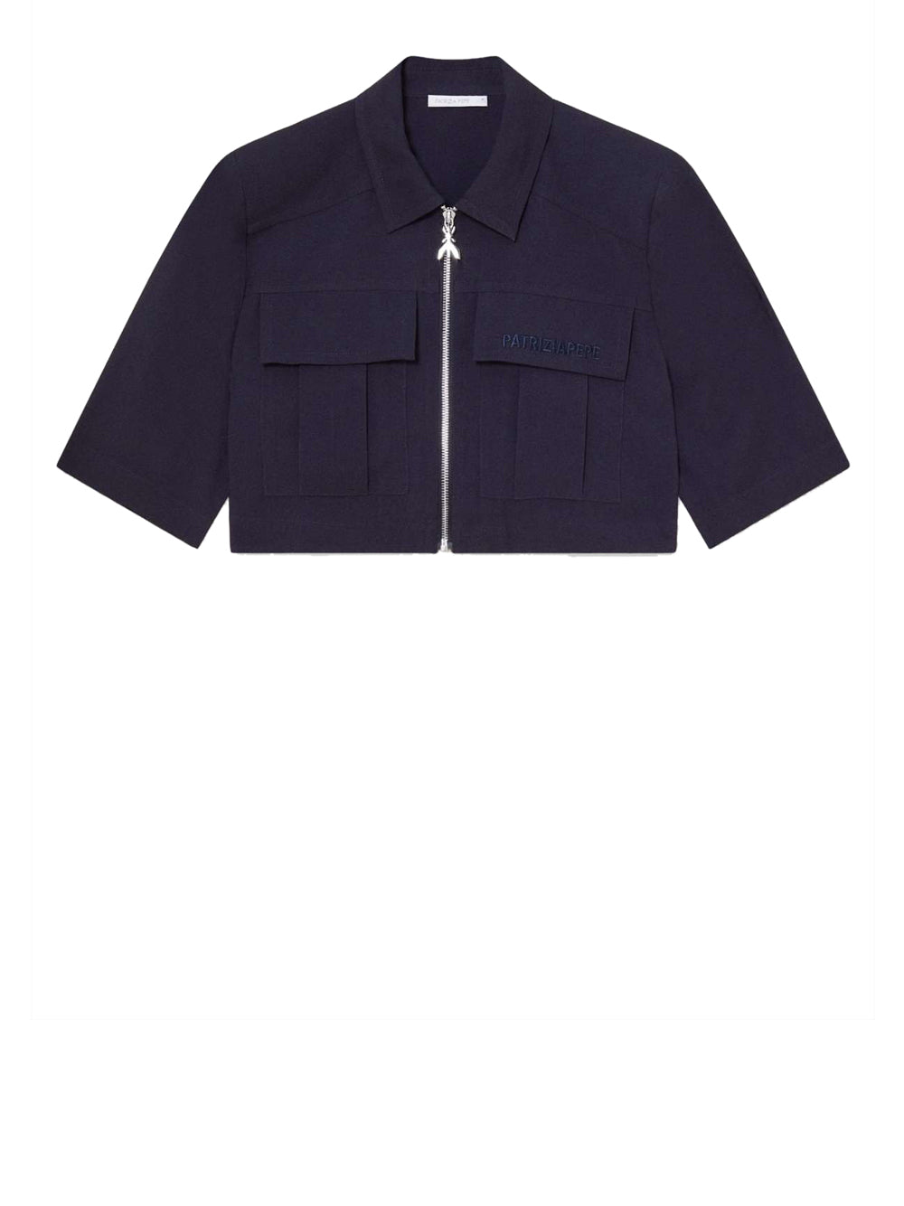 Camicia Casual Patrizia Pepe Crop da Donna - Blu