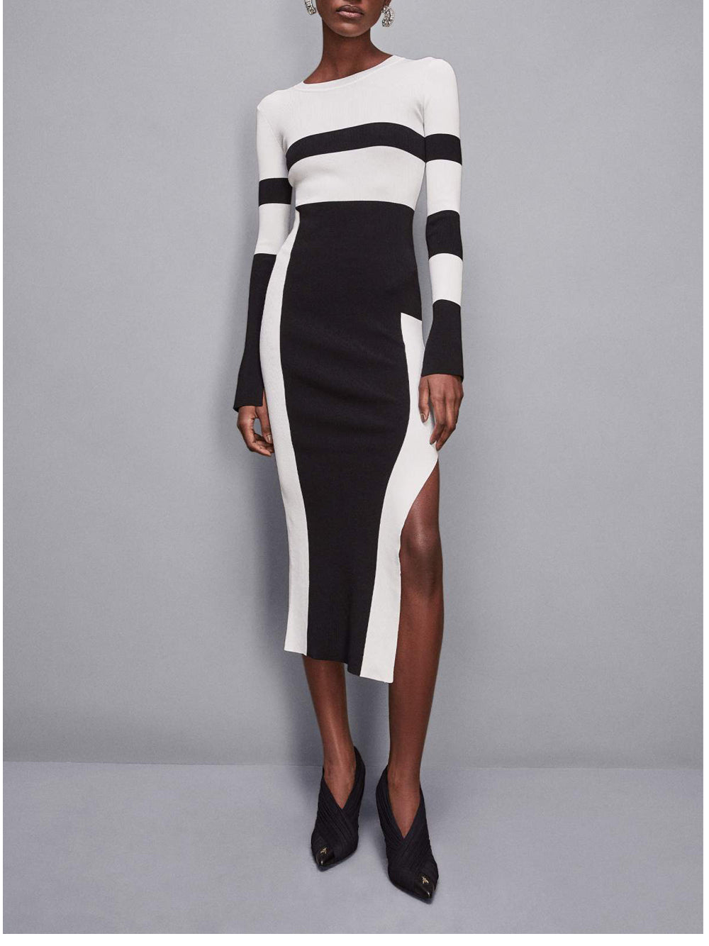 Vestito Midi Patrizia Pepe da Donna - Nero Bianco