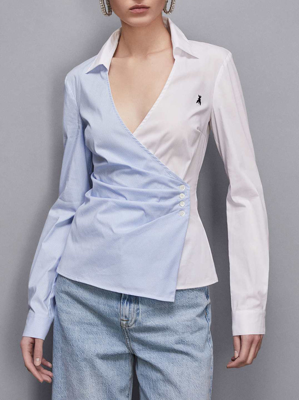 Camicia Patrizia Pepe da Donna - Celeste Bianco