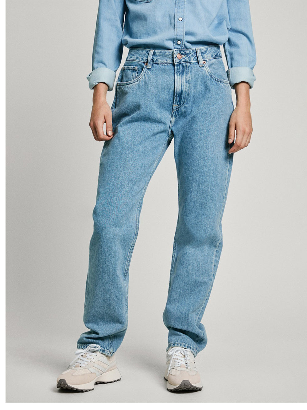 Jeans Tapered Pepe Jeans Iceberg da Donna - Denim