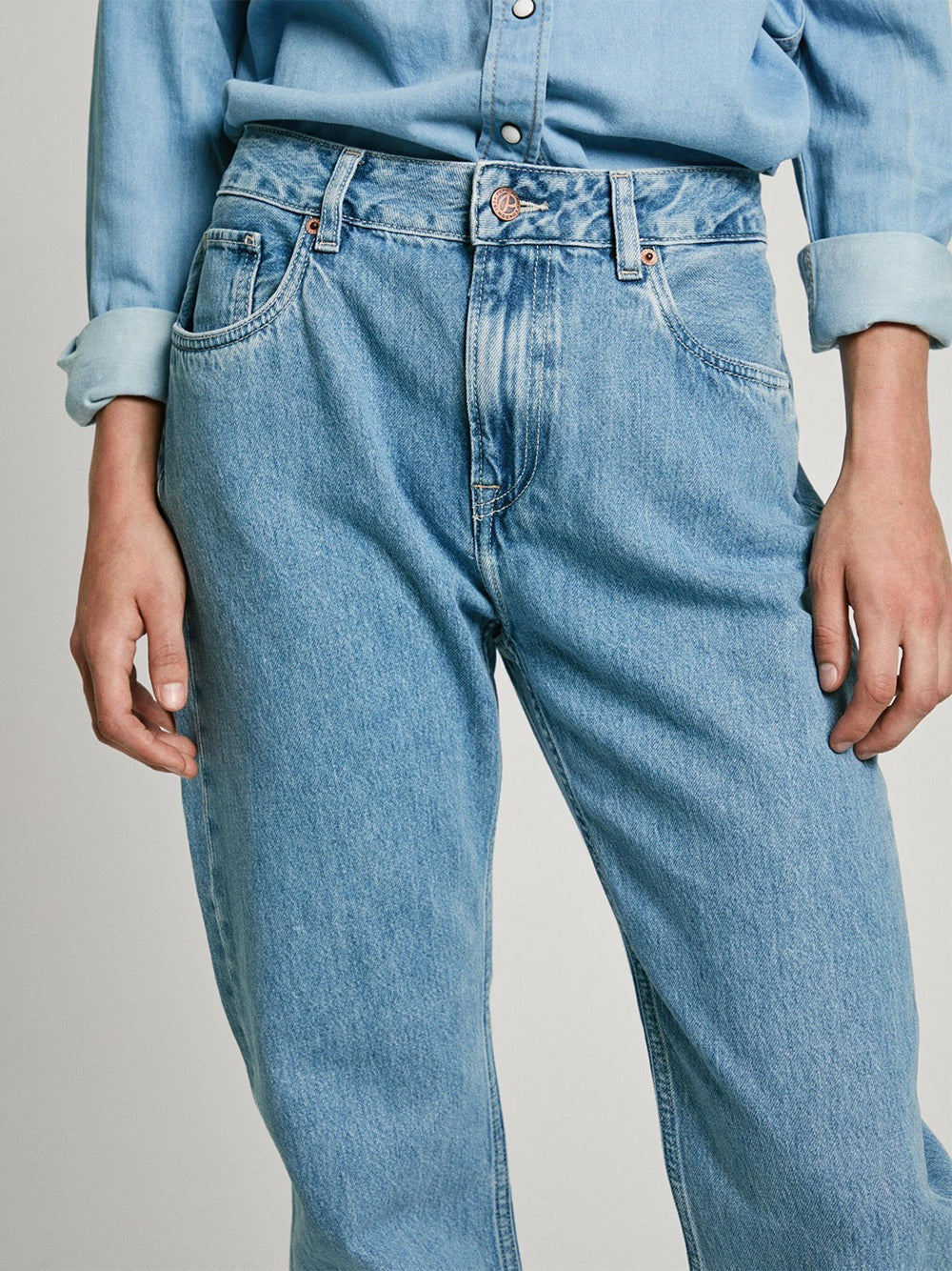 Jeans Tapered Pepe Jeans Iceberg da Donna - Denim