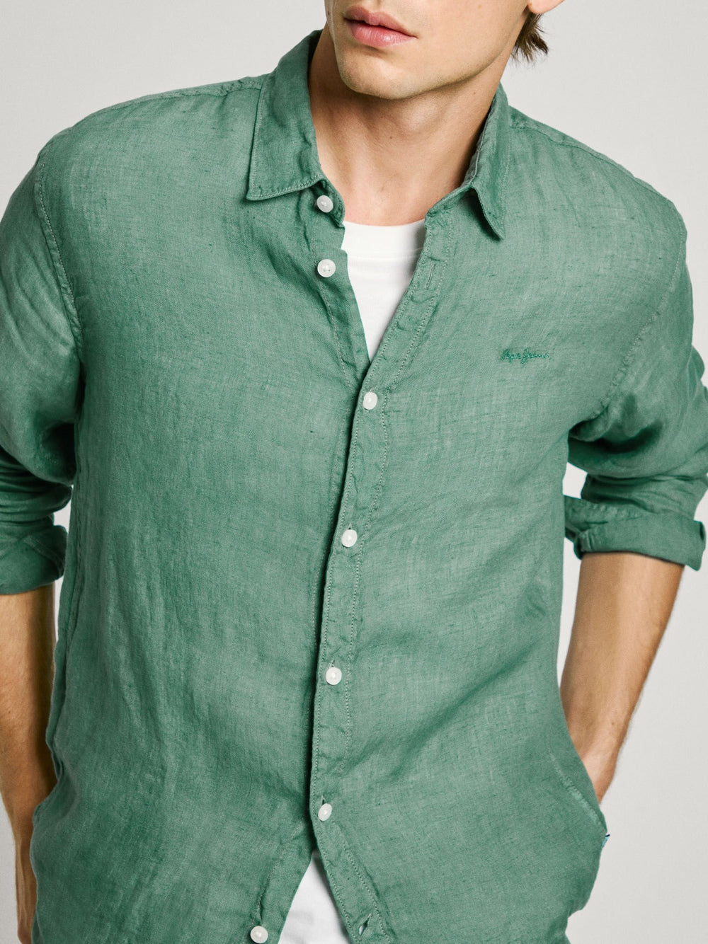 Camicia Casual Pepe Jeans Arnau da Uomo - Verde
