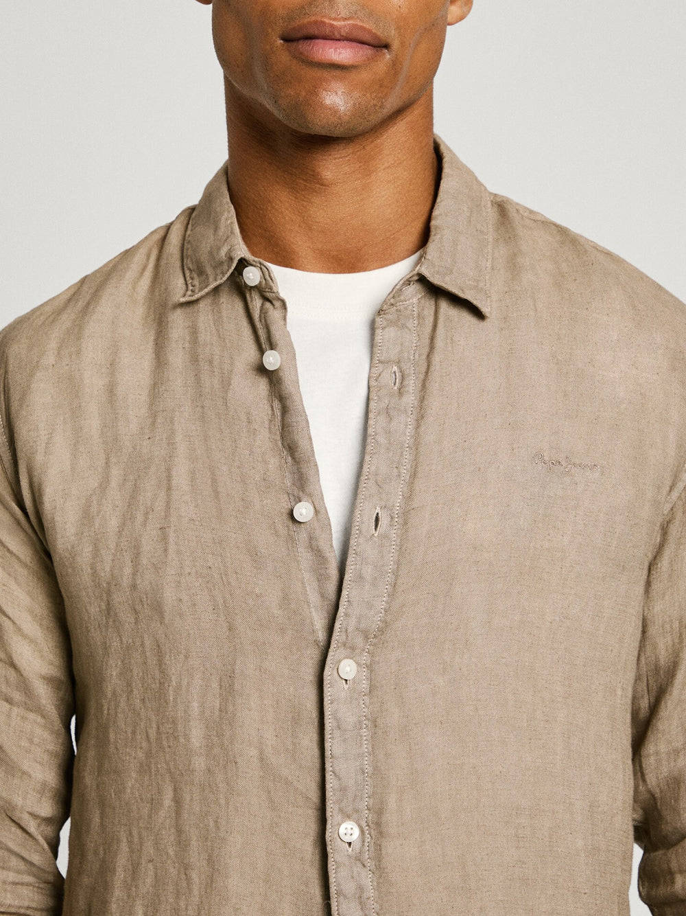 Camicia Casual Pepe Jeans Arnau da Uomo - Beige