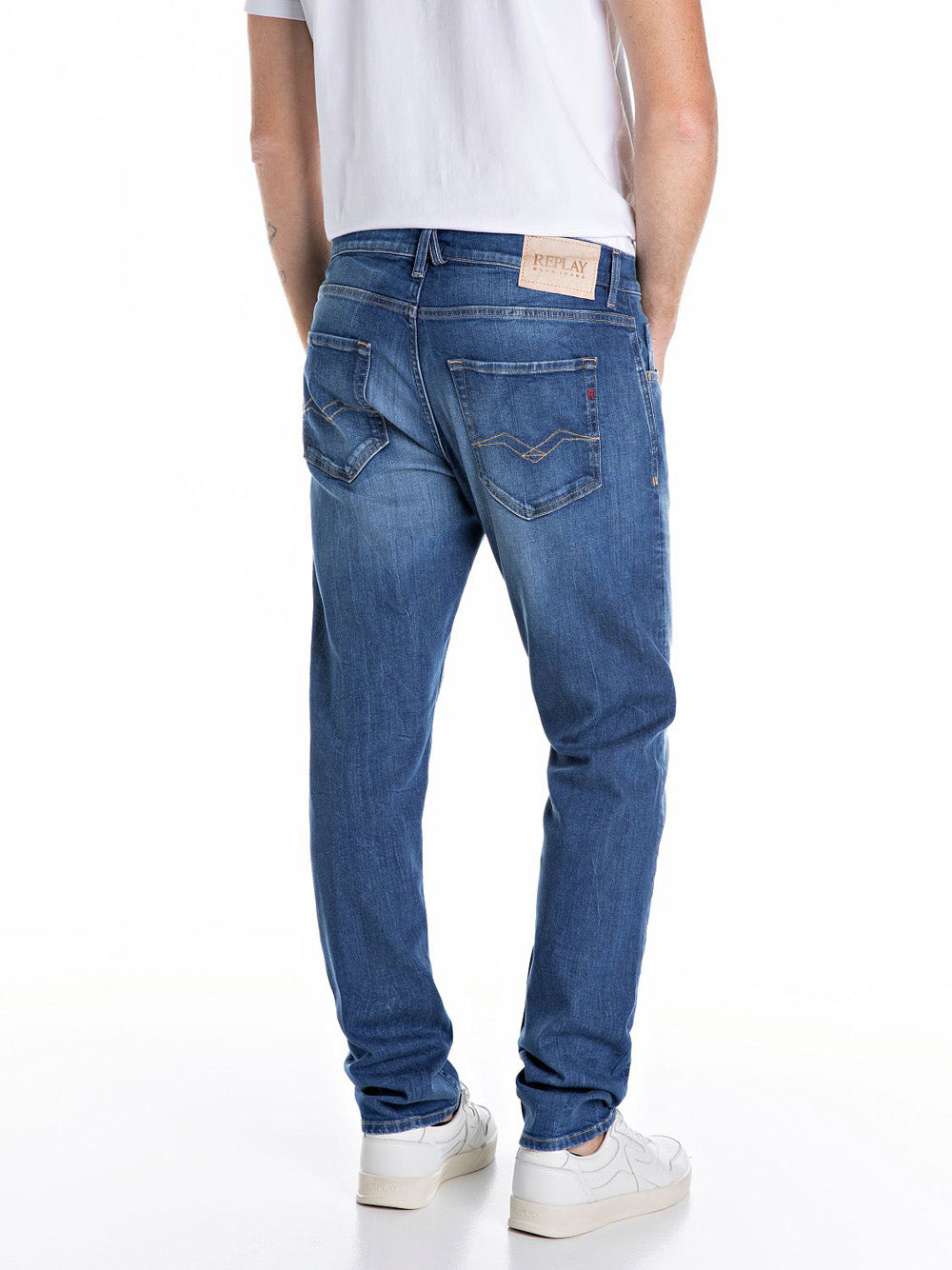 Jeans Slim Replay Super Stretch da Uomo - Denim
