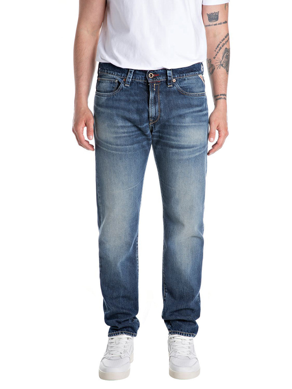 Jeans Regular Replay Deep Indigo Cotton da Uomo - Denim