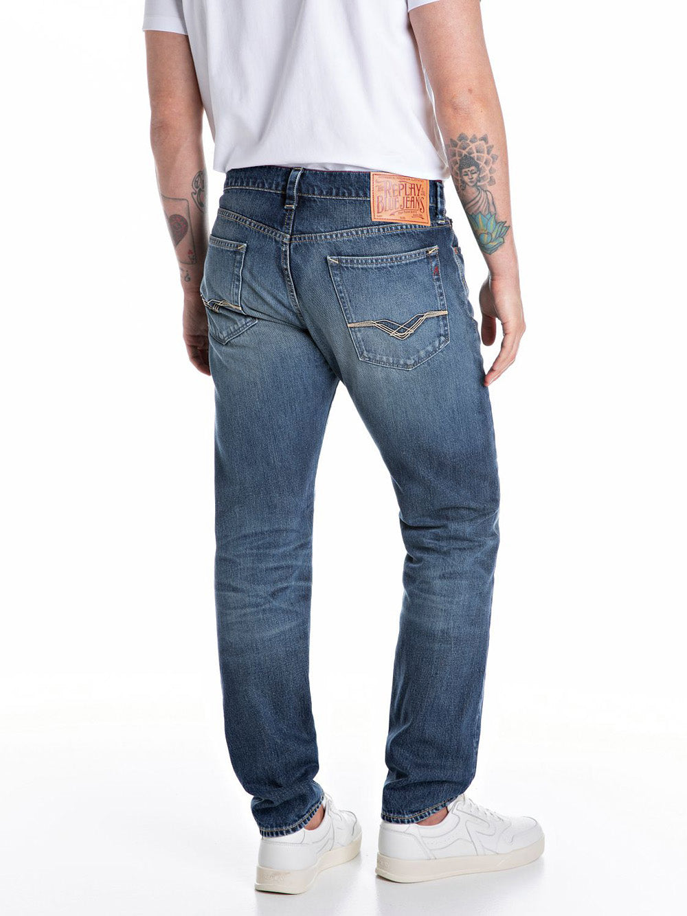 Jeans Regular Replay Deep Indigo Cotton da Uomo - Denim