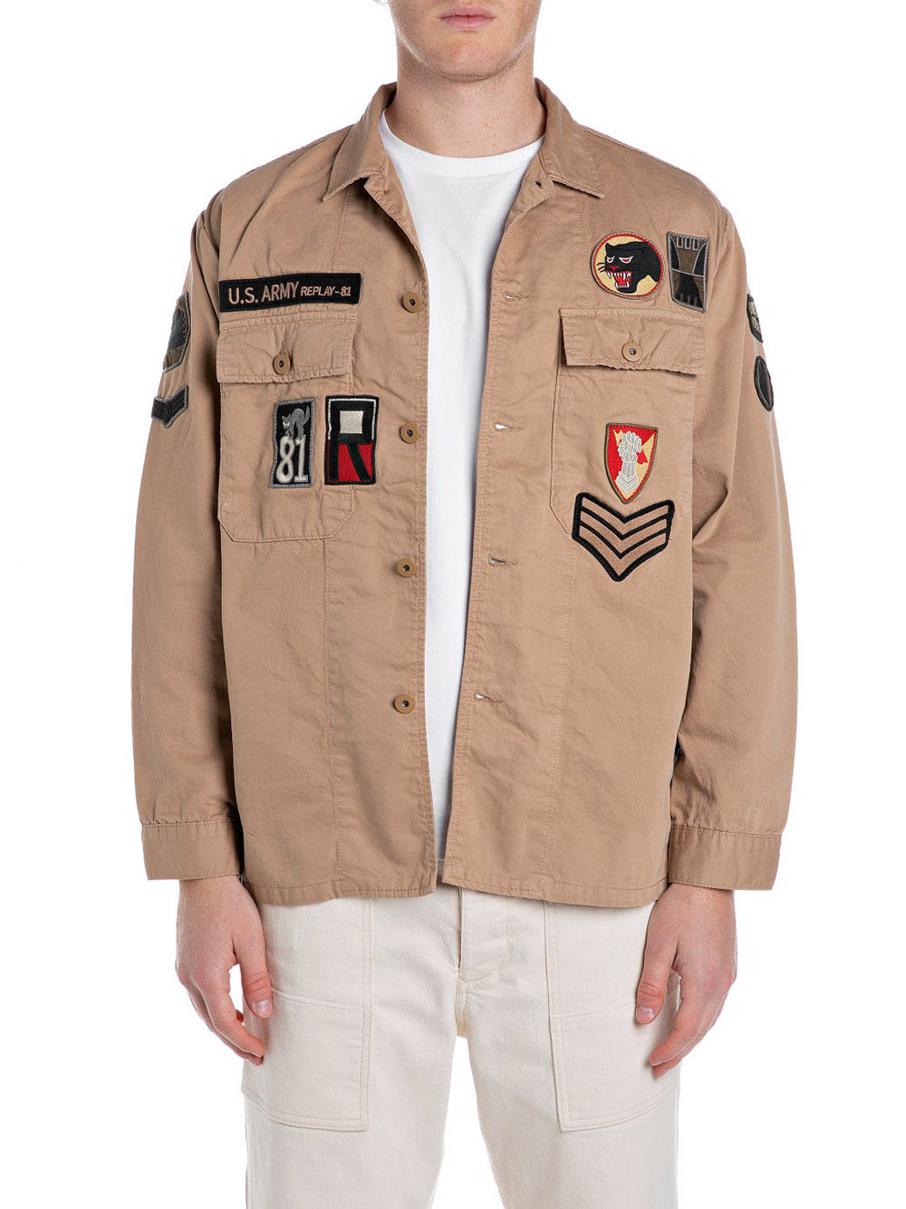 Giubbino Replay Cotton Twill da Uomo - Beige