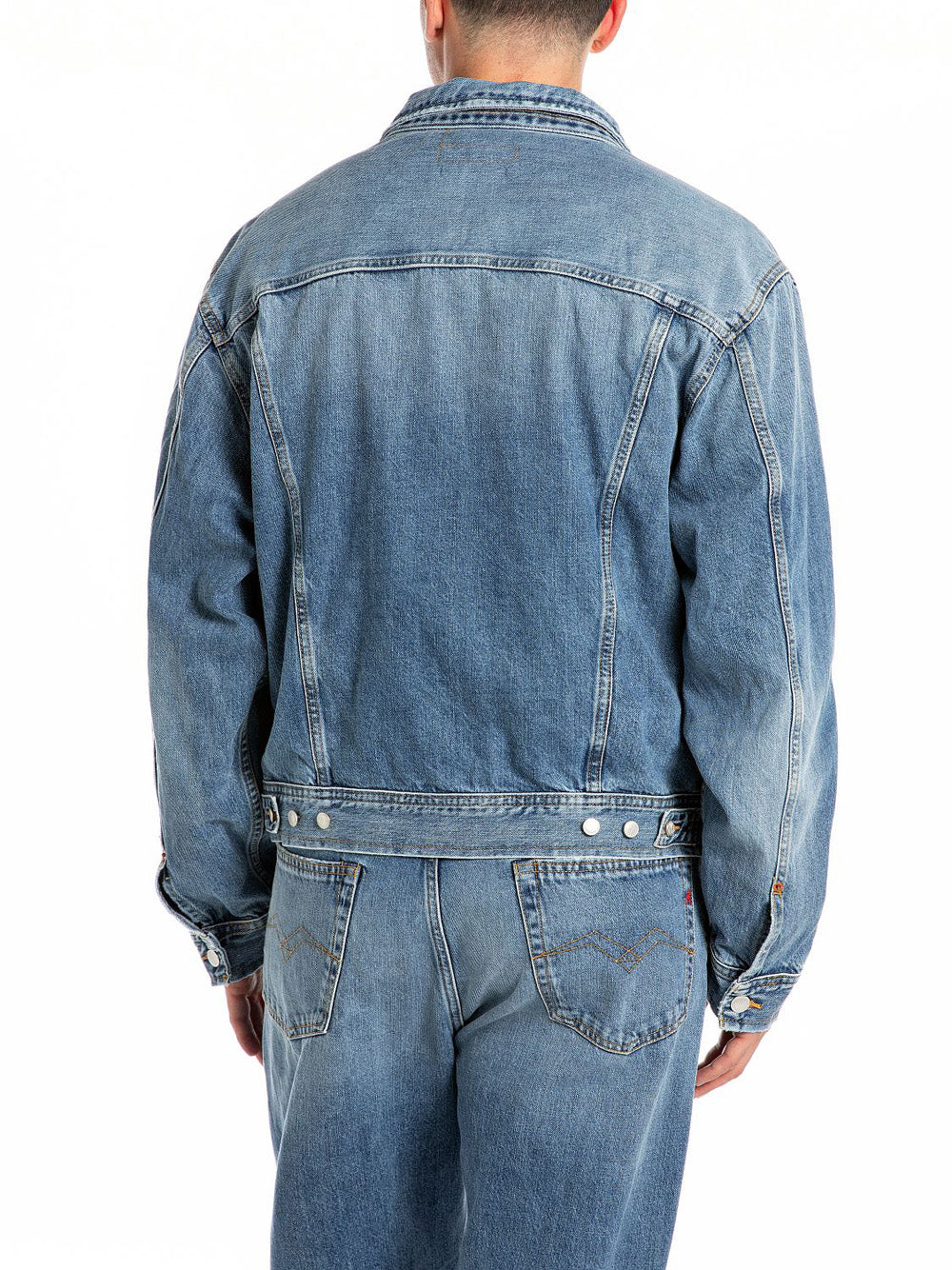 Giubbino di Jeans Replay Recycled Indigo da Uomo - Denim