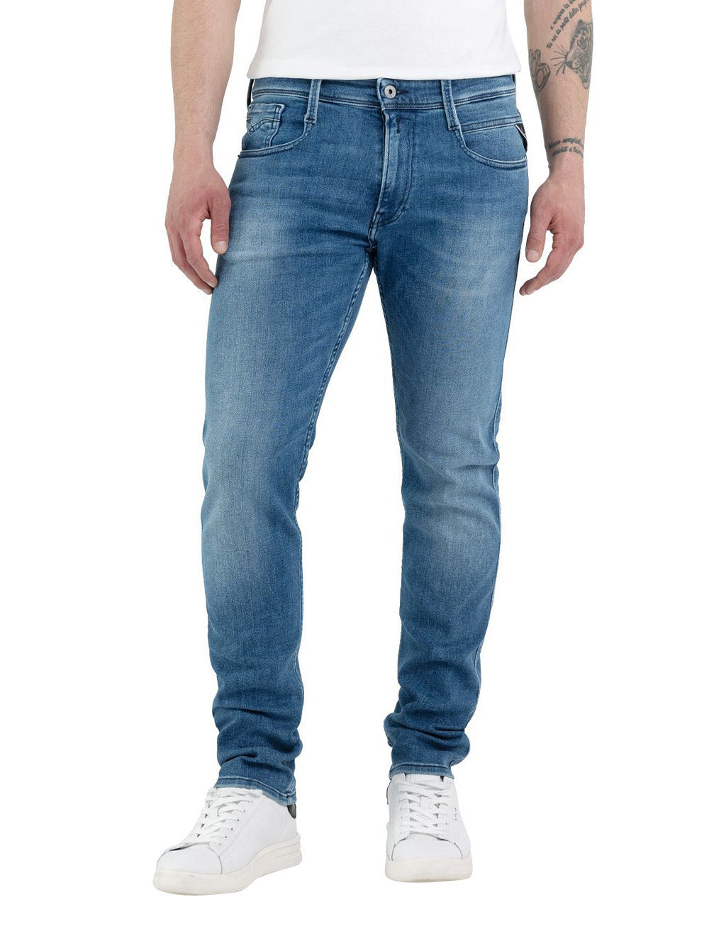 Jeans Slim Replay Power Stretch da Uomo - Denim