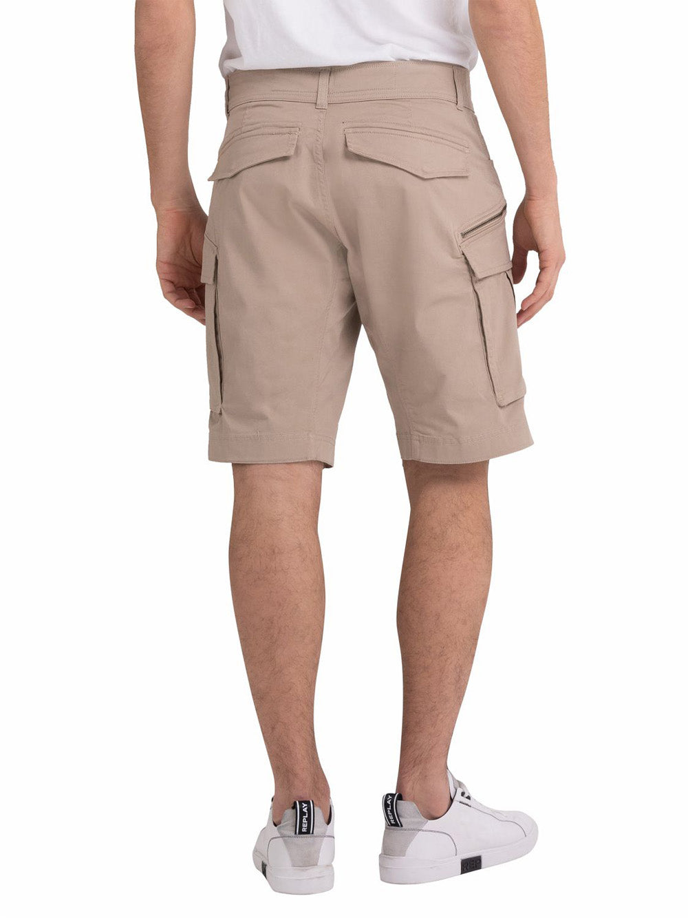 Bermuda Casual Replay Cargo Comfort Cotton da Uomo - Beige