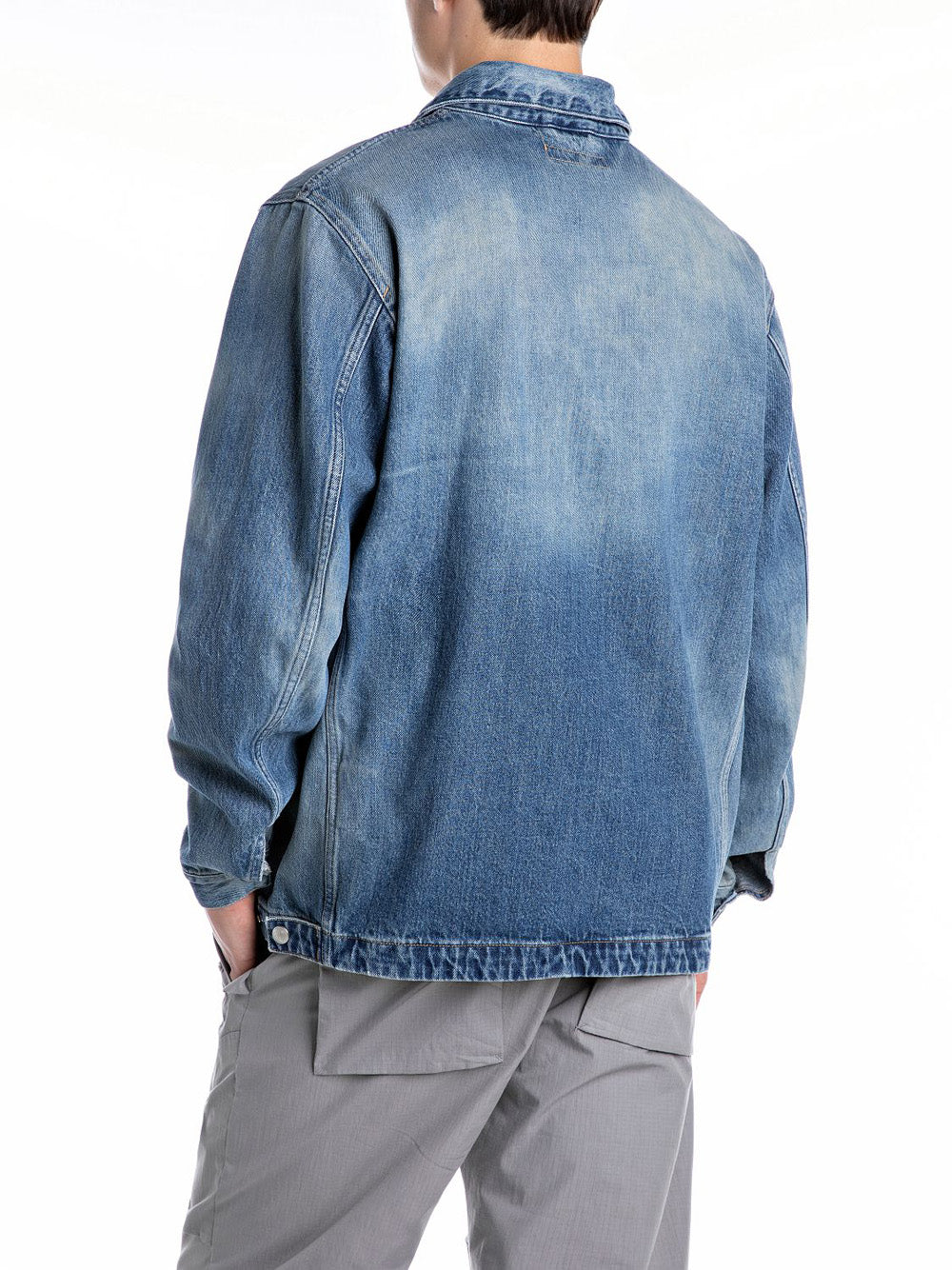 Giubbino di Jeans Replay Recycled Indigo da Uomo - Denim