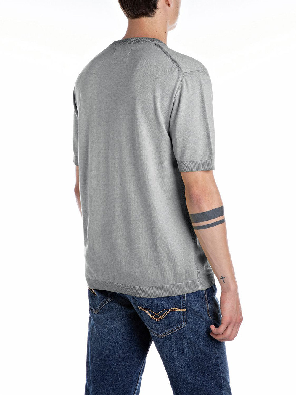 Maglia Replay Inside Fade Cotton da Uomo - Verde
