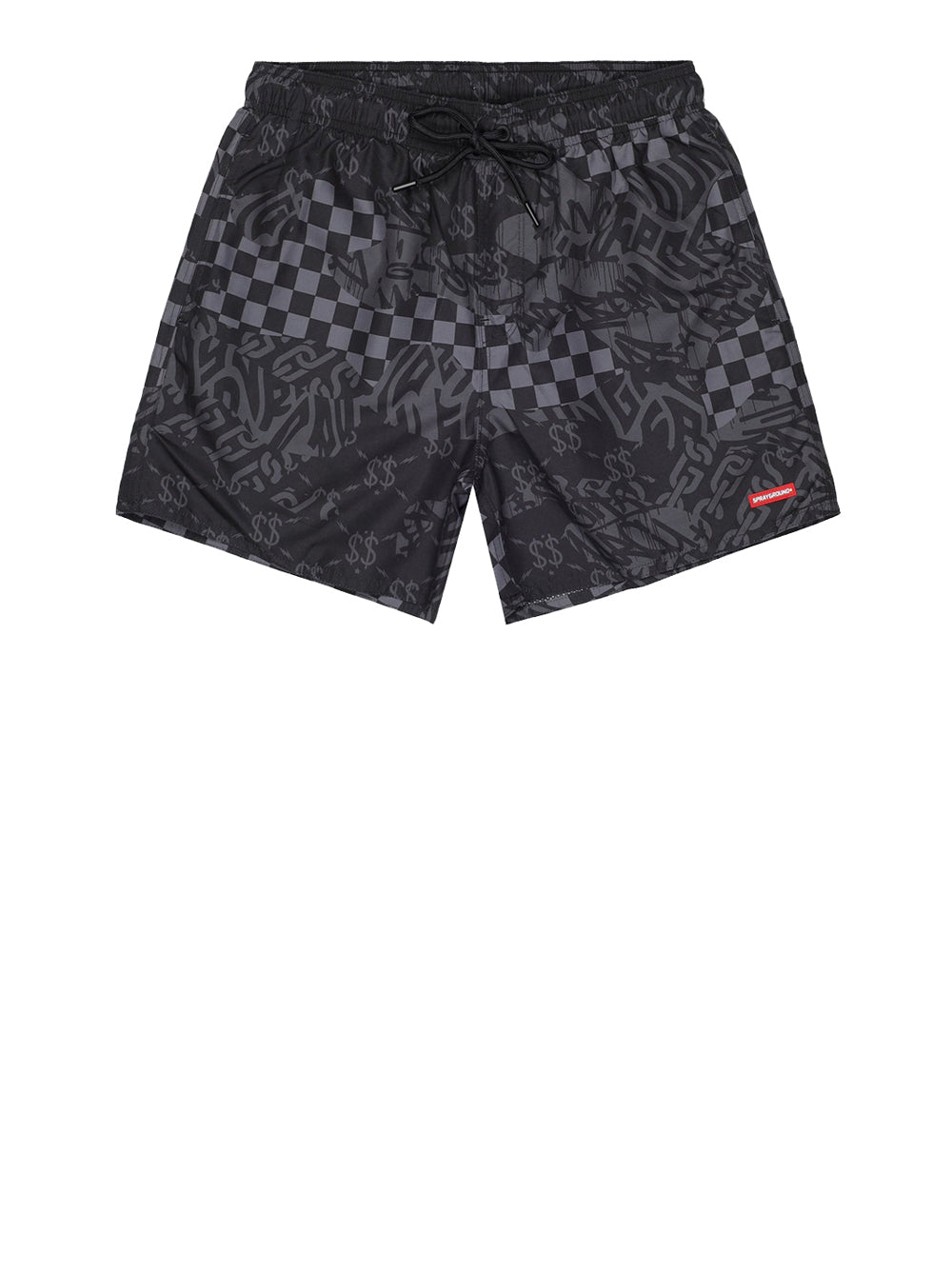 Shorts Mare Sprayground 3Am Check da Uomo - Nero