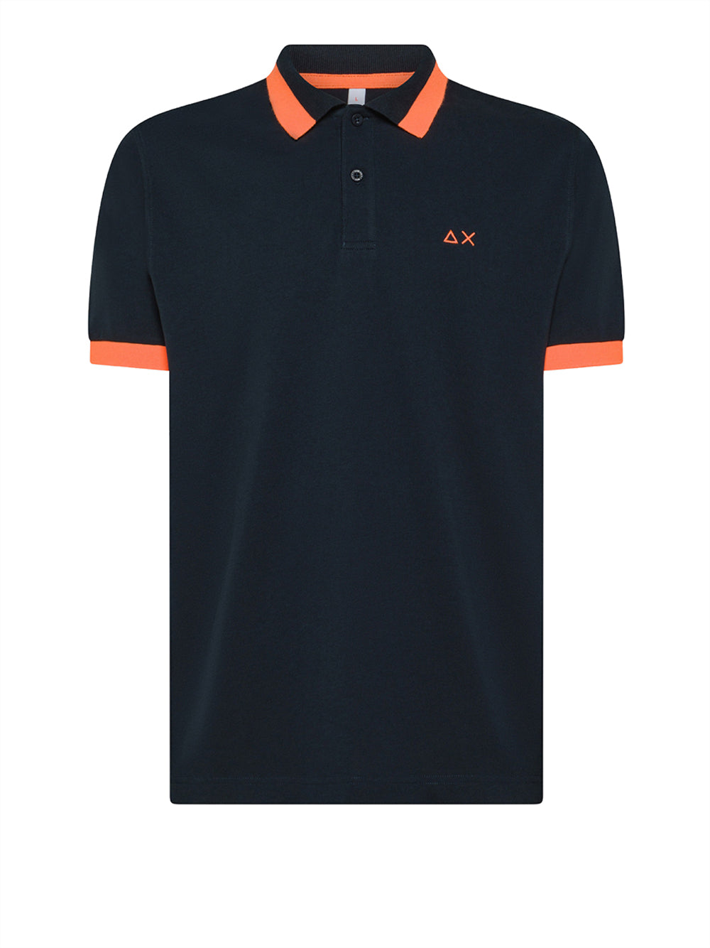Polo Sun68 Big Stripe Fluo da Uomo - Blu