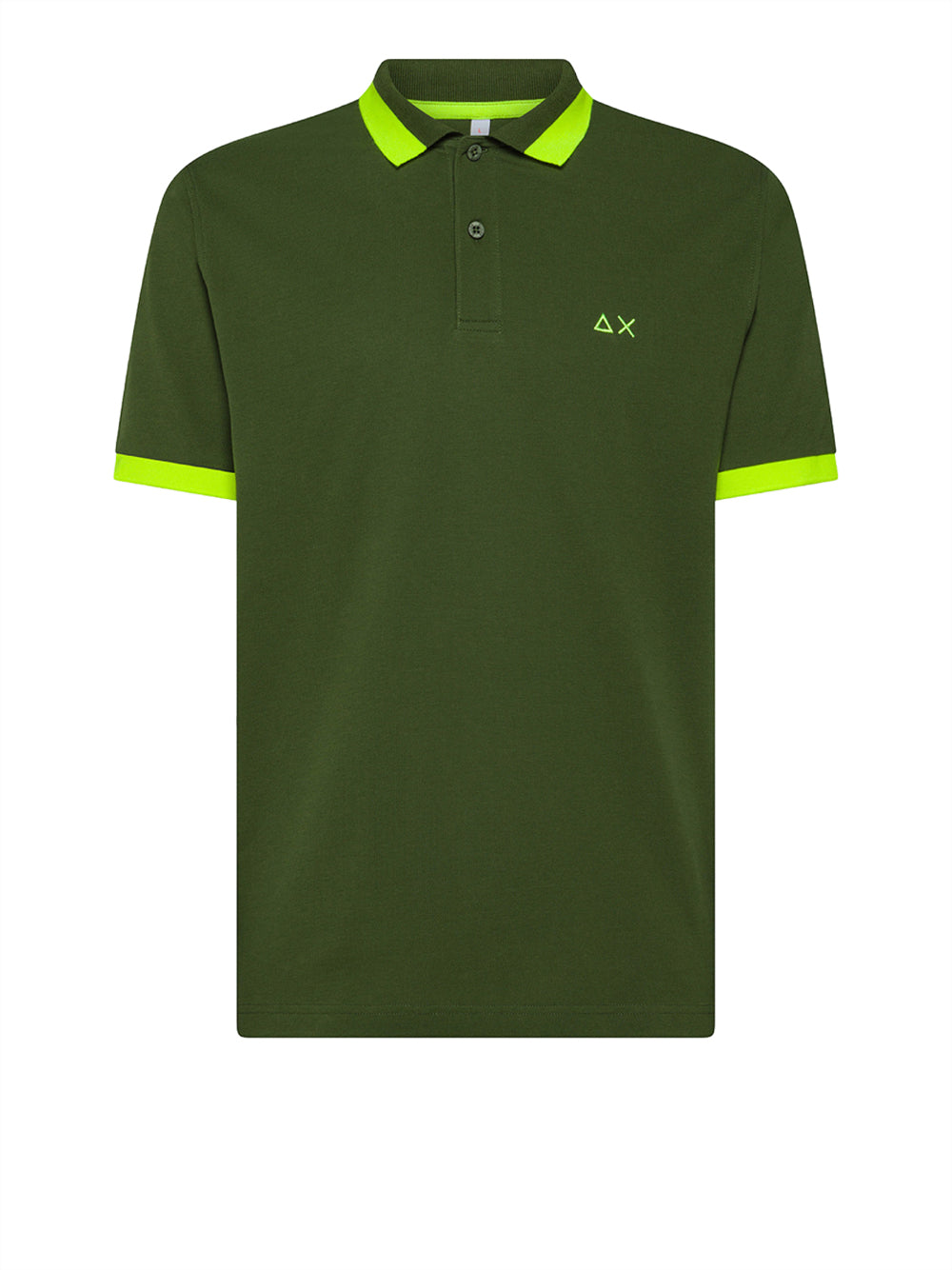 Polo Sun68 Big Stripe Fluo da Uomo - Verde