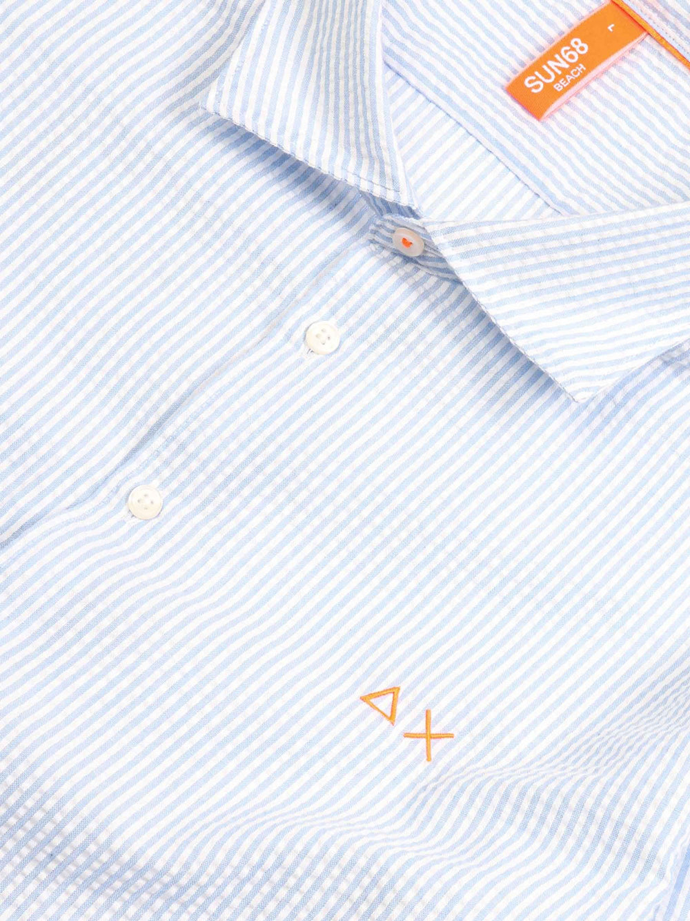 Camicia Classica Sun68 Stripe da Uomo - Celeste