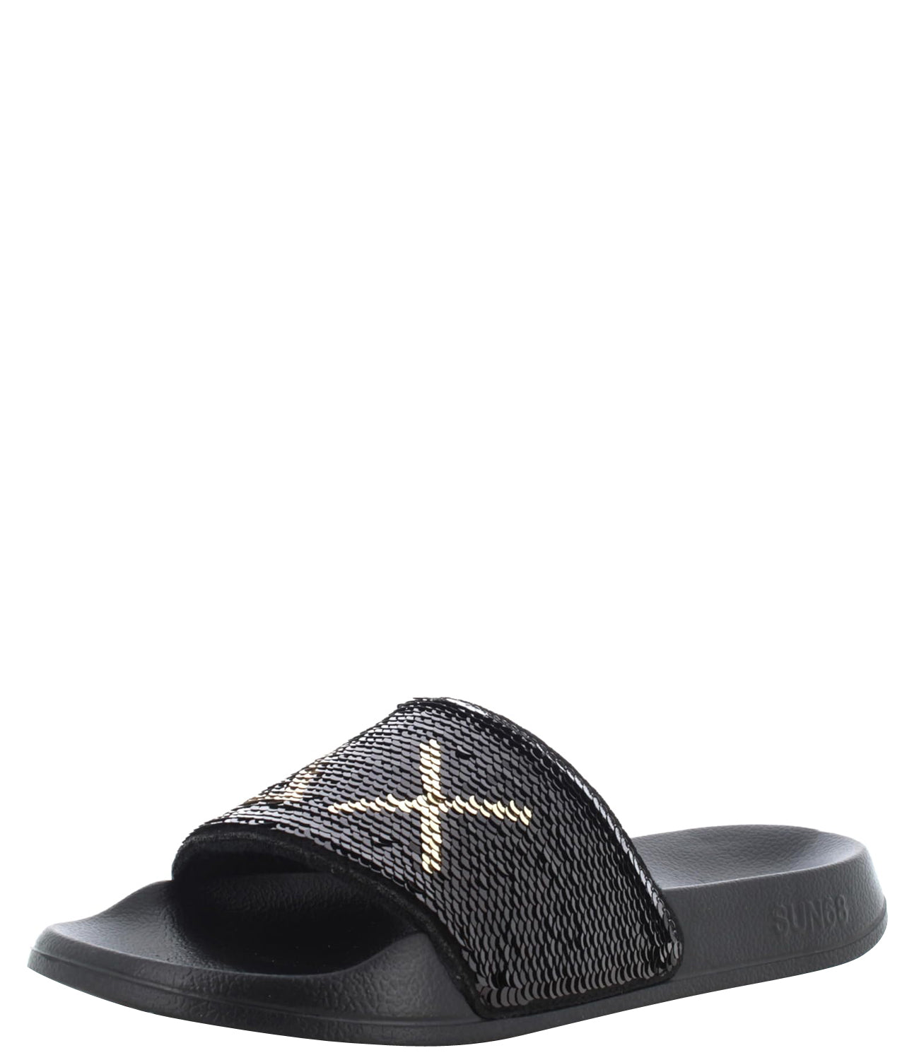 Sun68 Ciabatta Donna Mod. X35203 SLIPPERS BEACH SEQUIN 1143 /oro Nero
