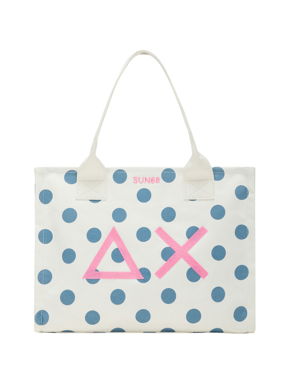 Borsa Shopper Sun68 Canvas Printed da Donna - Bianco