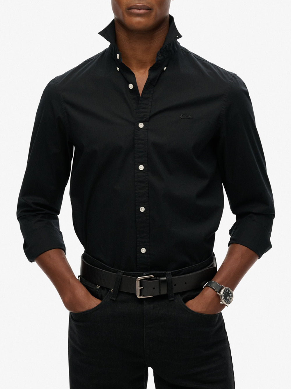 Camicia Casual Superdry da Uomo - Nero