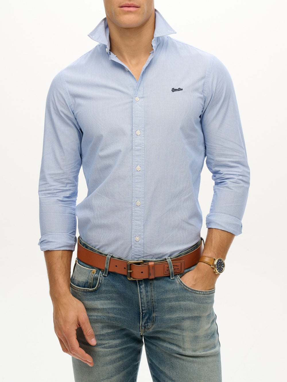 Camicia Casual Superdry da Uomo - Blu