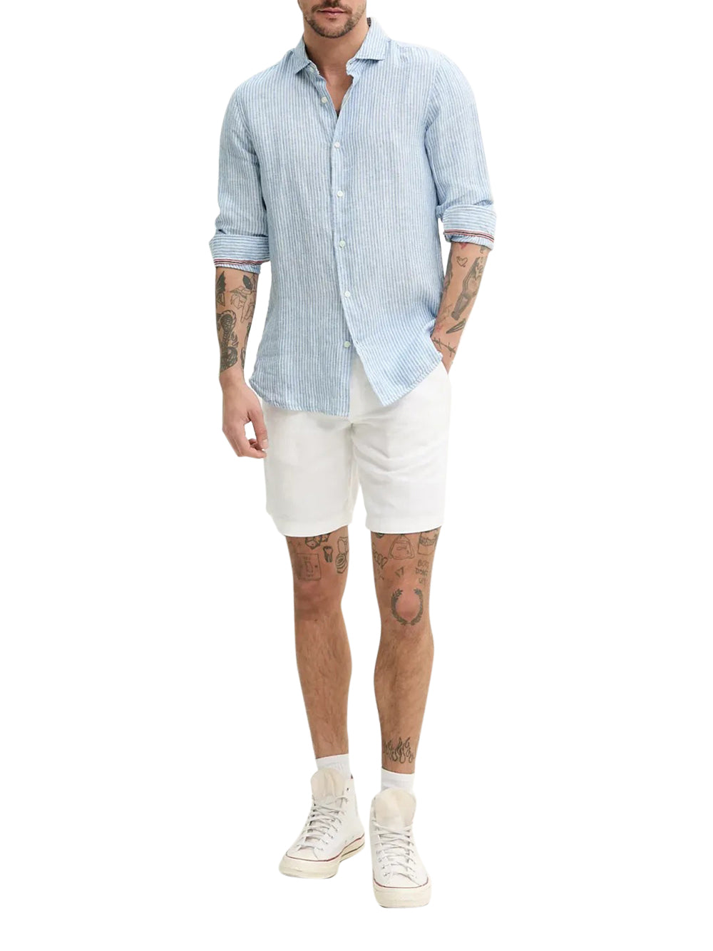 Camicia Casual Superdry da Uomo - Celeste