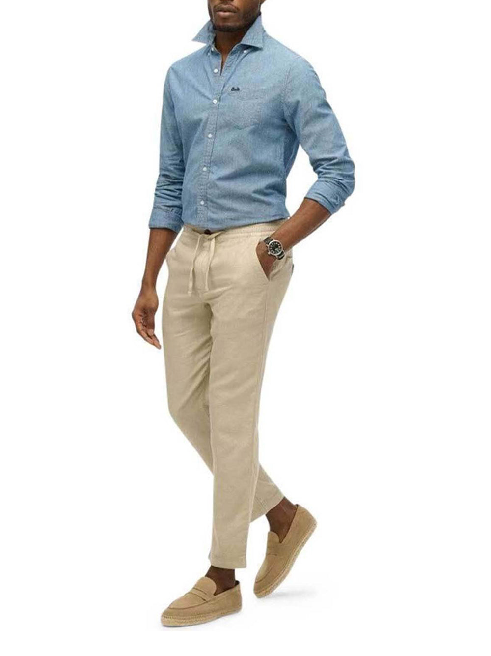 Pantalone Chino Superdry da Uomo - Beige