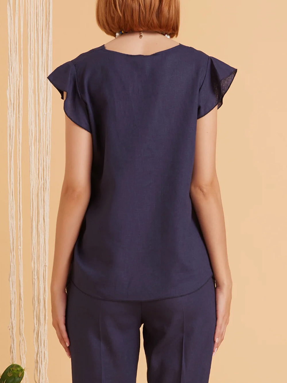 Take Two Blusa Con Rouges In Lino/Viscosa Blu
